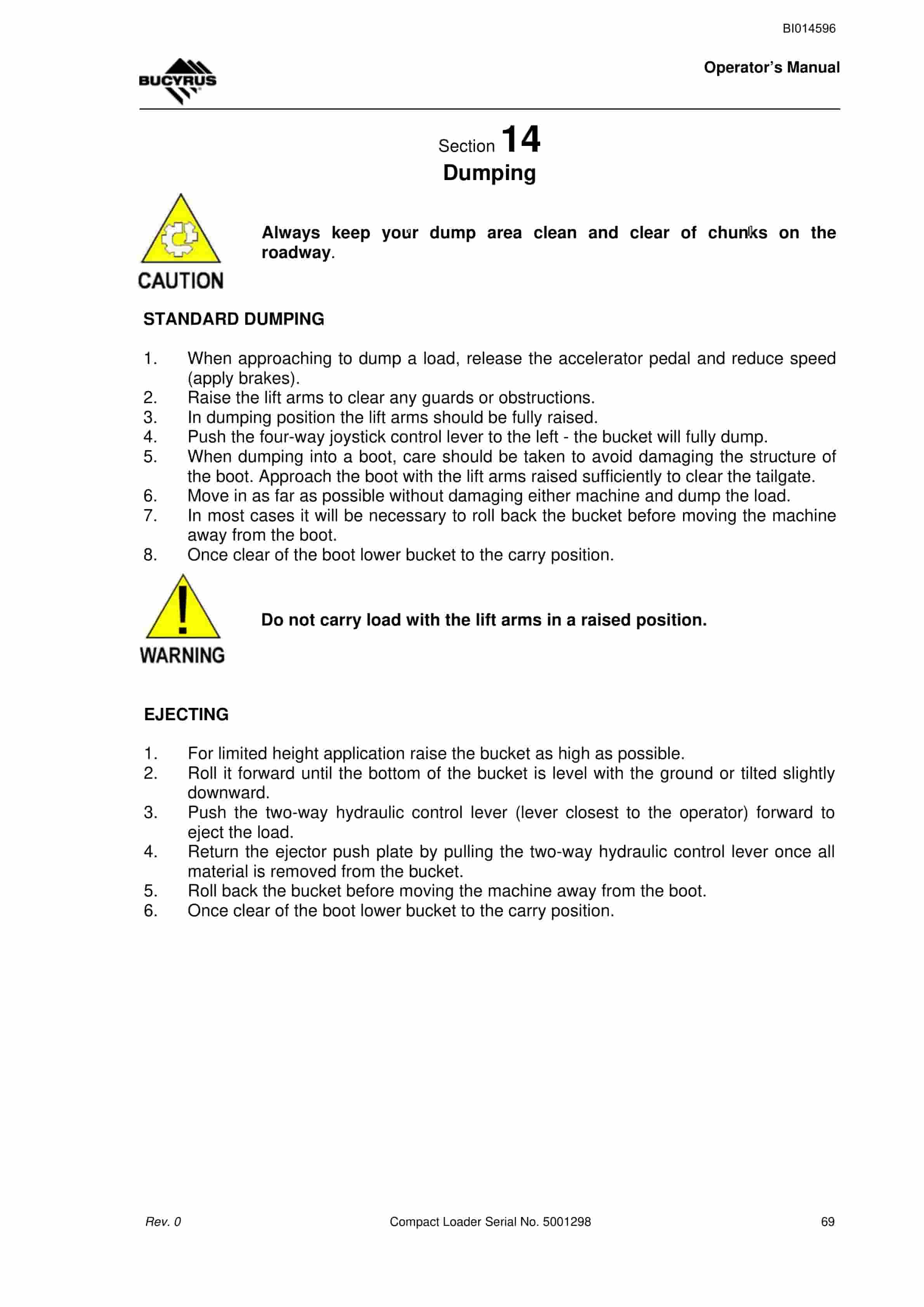 Bucyrus Compact Loader Operator Manual BI014596 5 Bucyrus Compact Loader Operator Manual BI014596 - Image 5