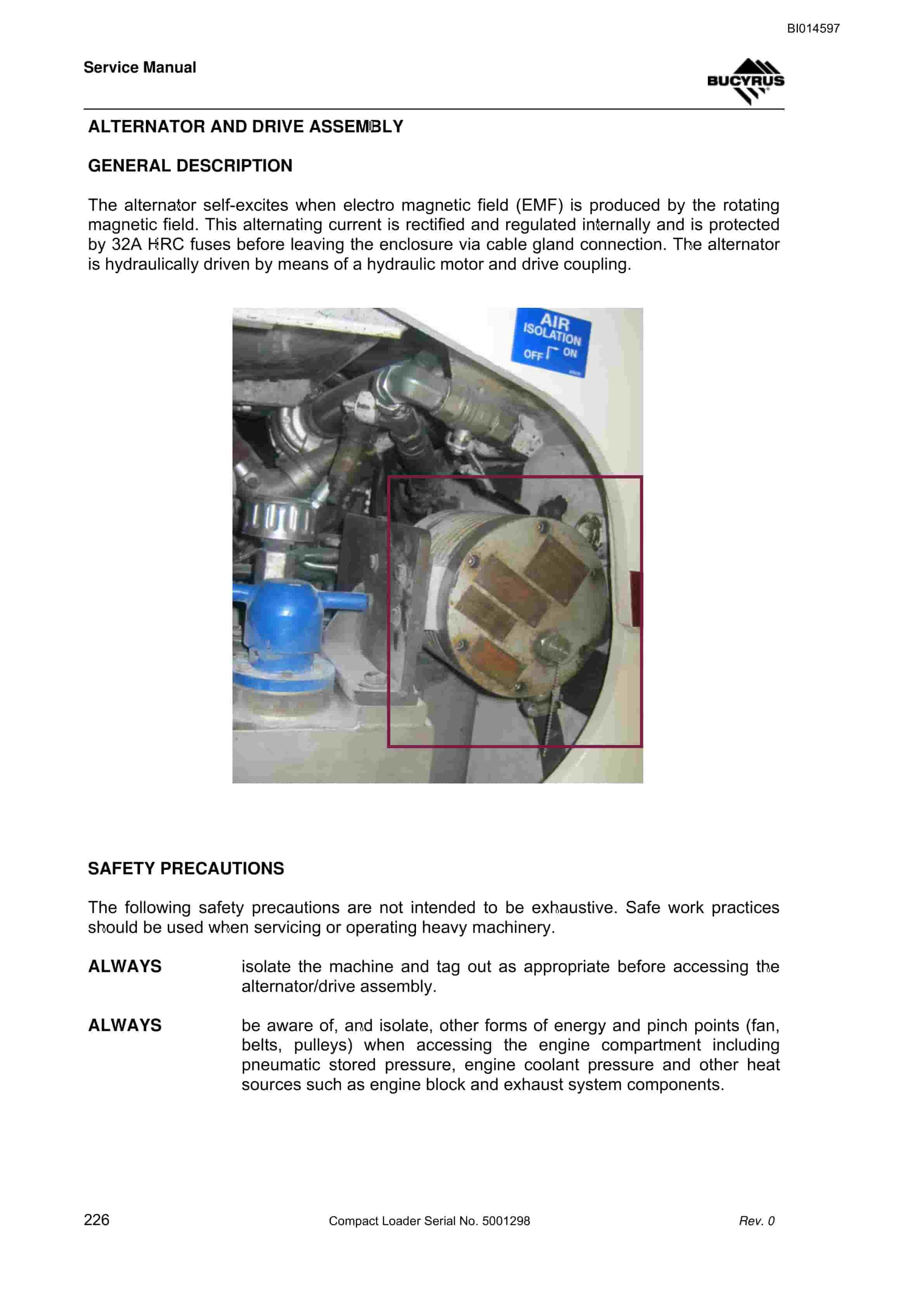 Bucyrus Compact Loader Service Manual BI014597-5