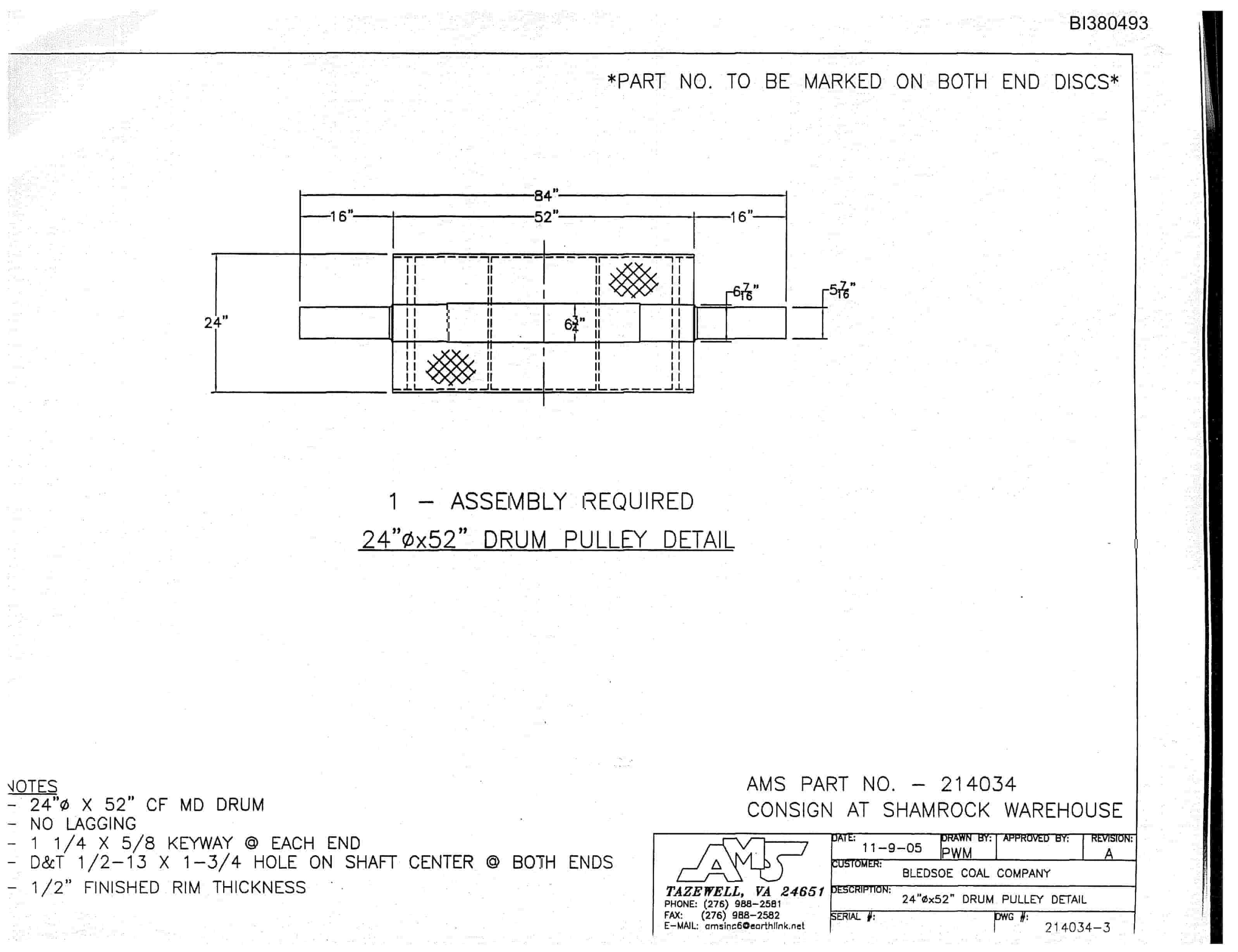 Bucyrus Consignment Pulleys Parts Catalog BI380493-2