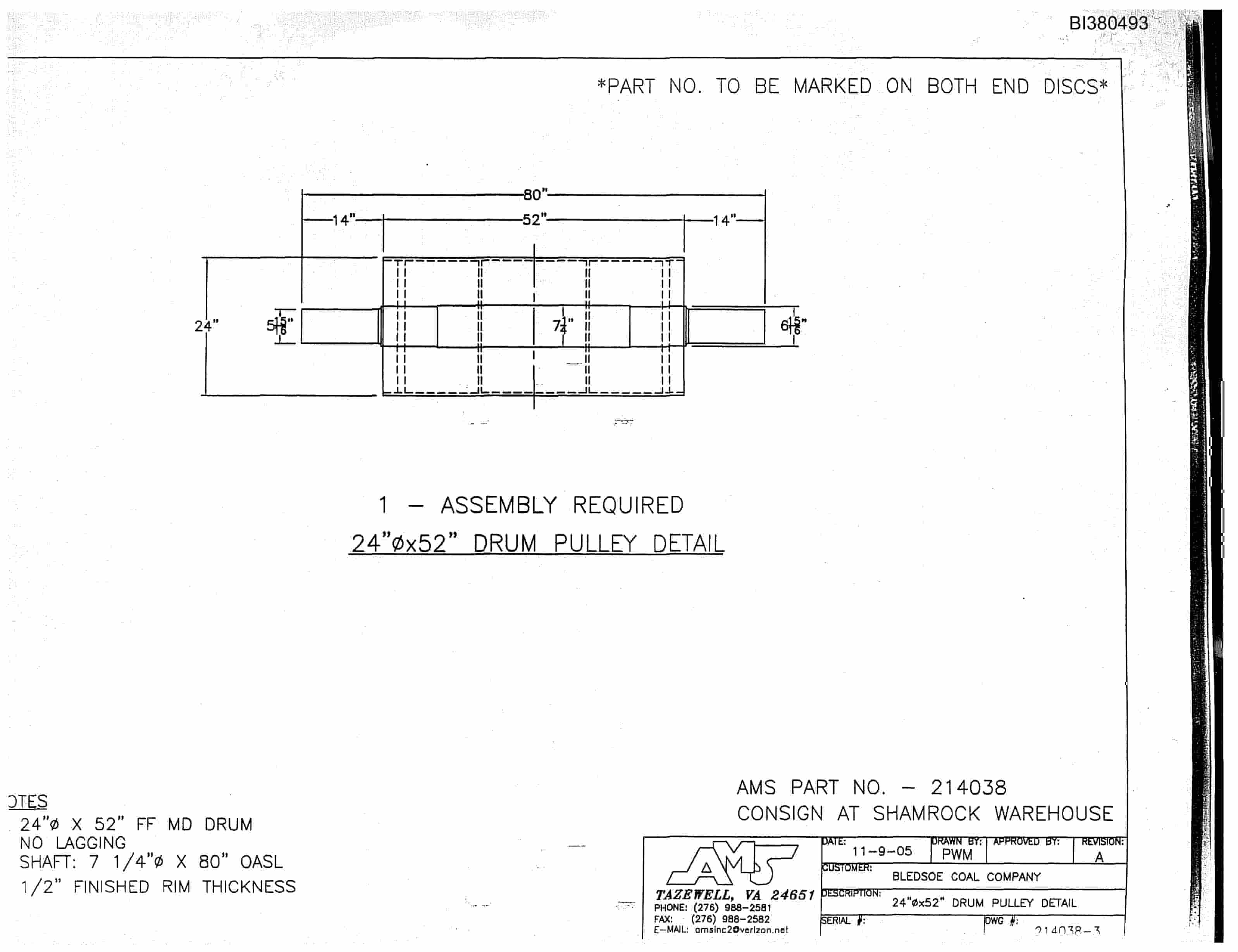 Bucyrus Consignment Pulleys Parts Catalog BI380493-3