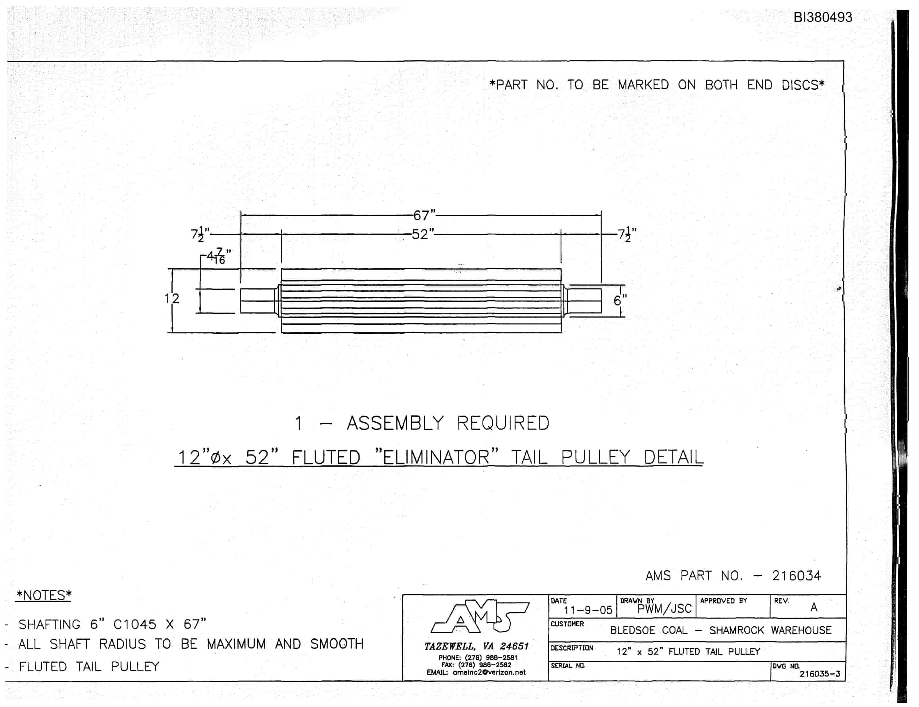 Bucyrus Consignment Pulleys Parts Catalog BI380493-5