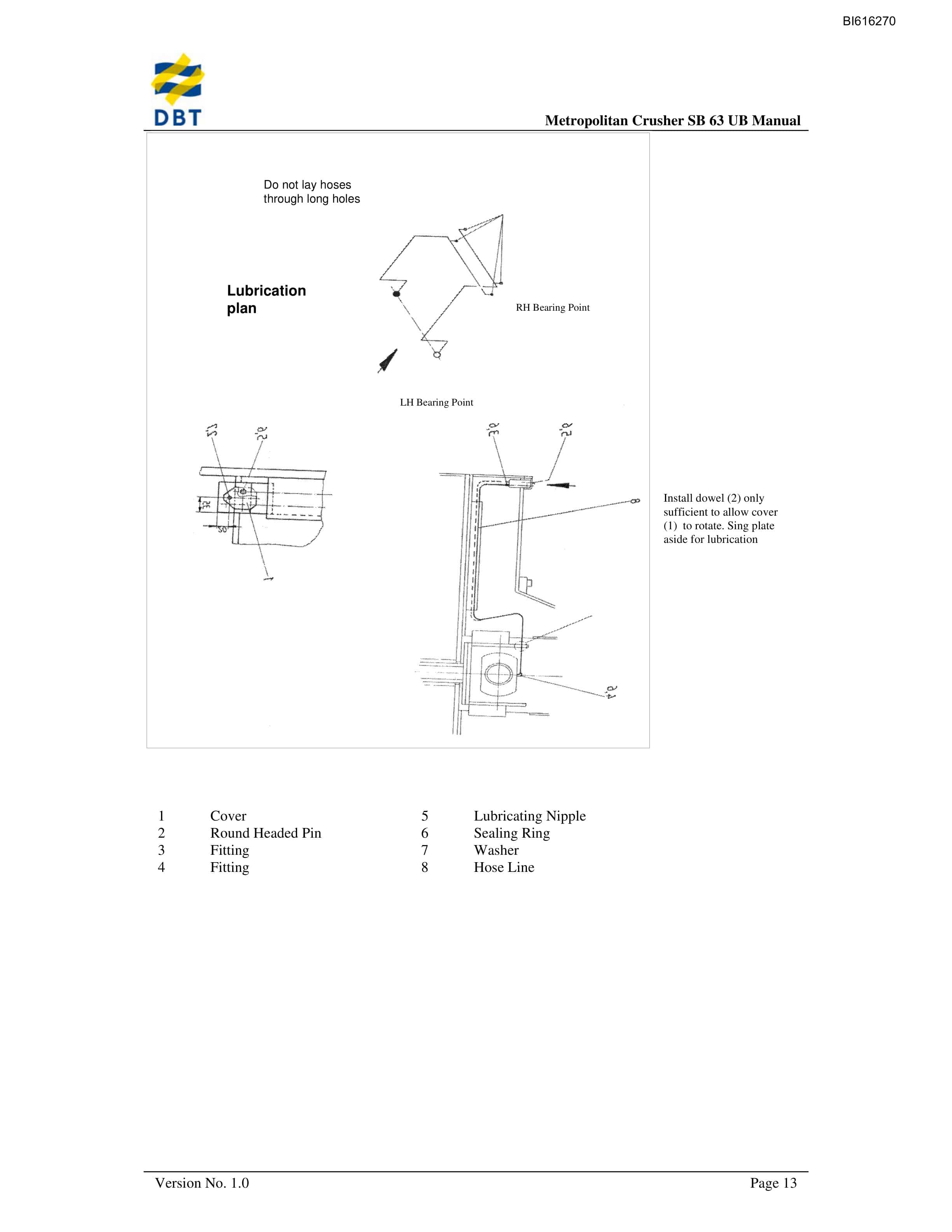 Bucyrus Crusher SB 63 UB Technical Manual BI616270-3