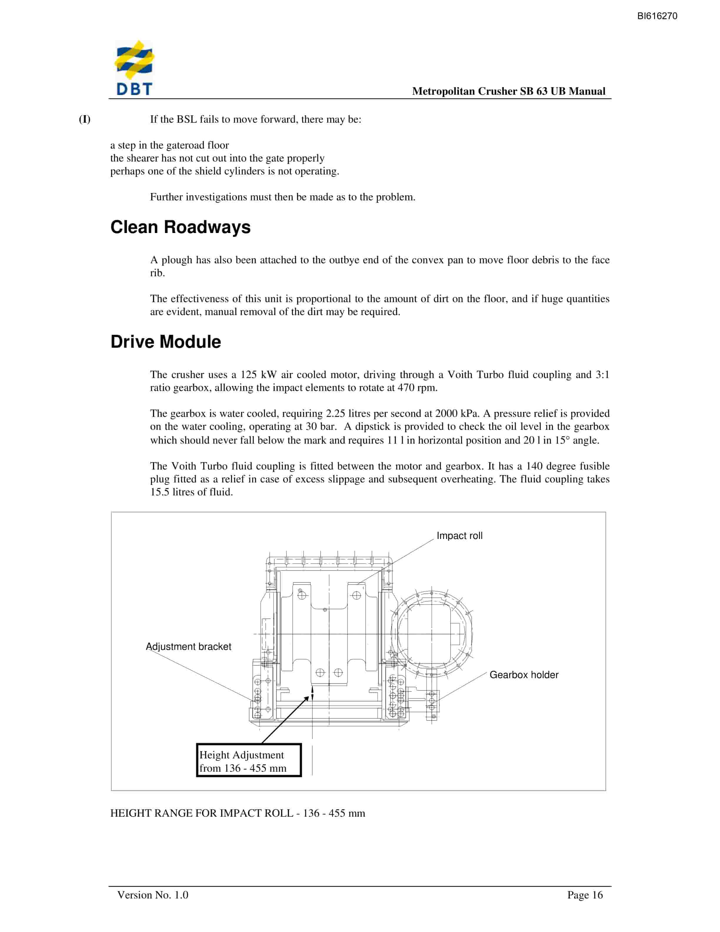 Bucyrus Crusher SB 63 UB Technical Manual BI616270-5