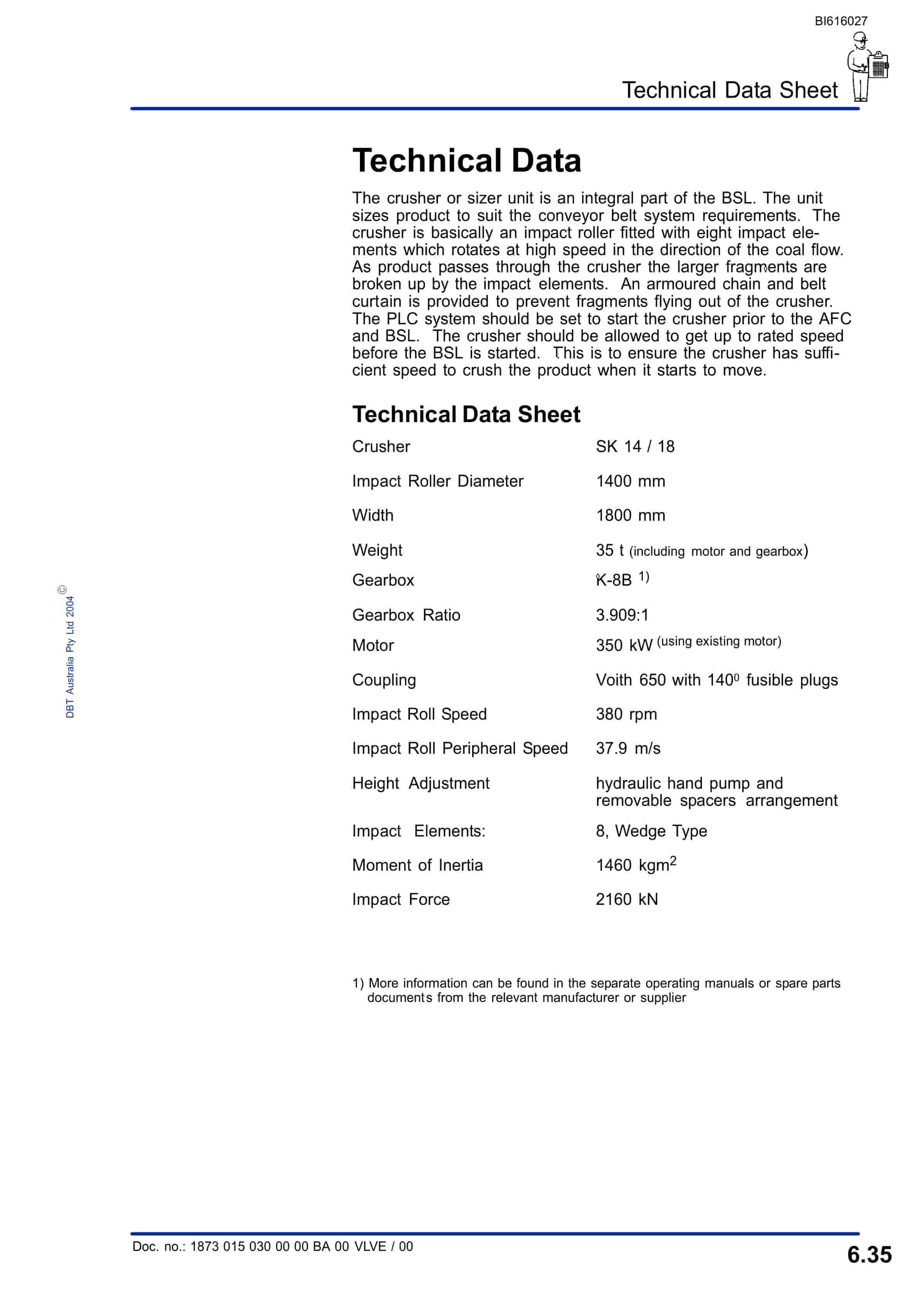Bucyrus Crusher SK 14-18 Kayuga Technical Manual BI616027-5