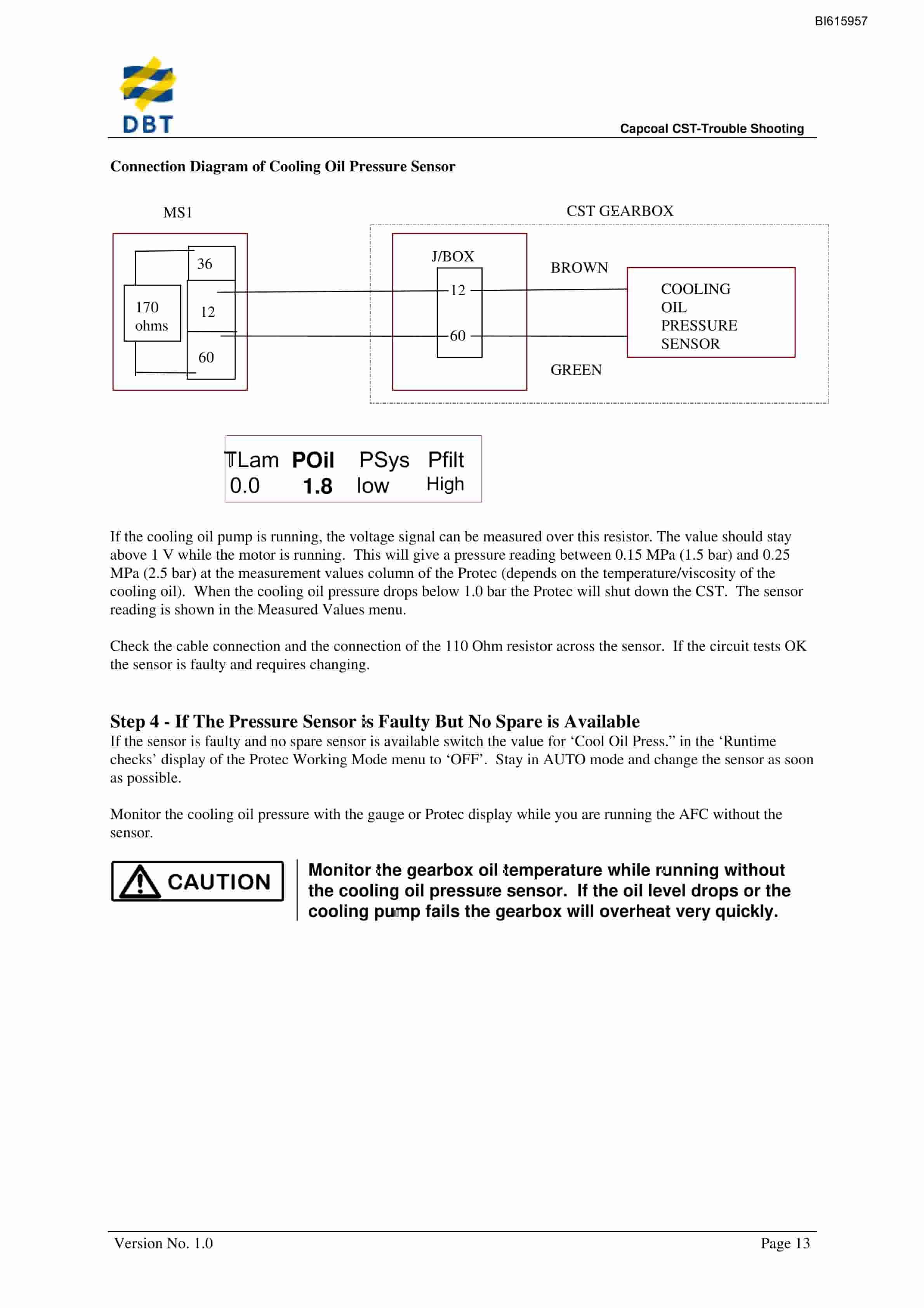 Bucyrus CST Trouble Shooting Technical Manual BI615957-2