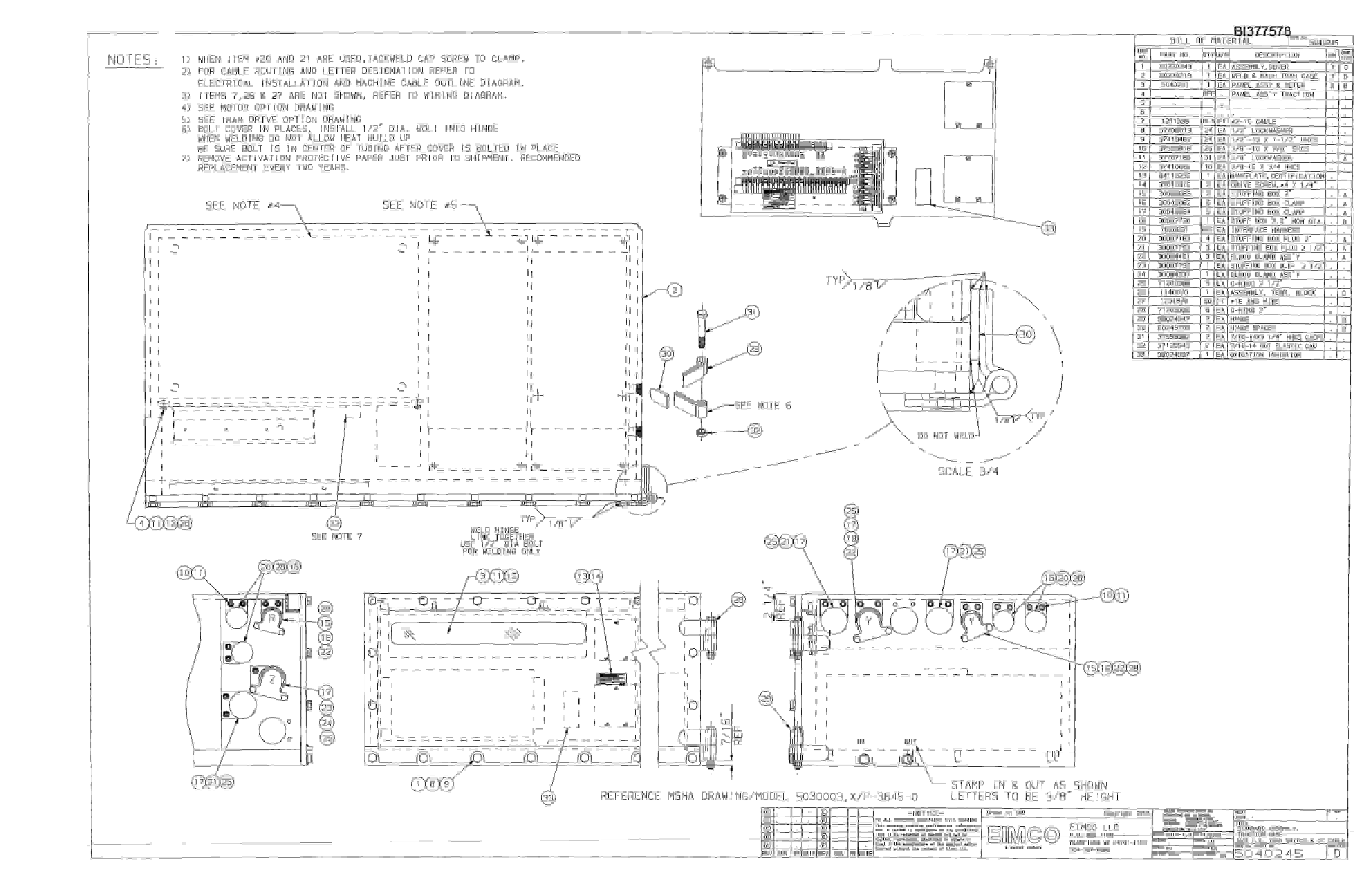 Bucyrus Dash Four Miner Parts Catalog BI377578-2