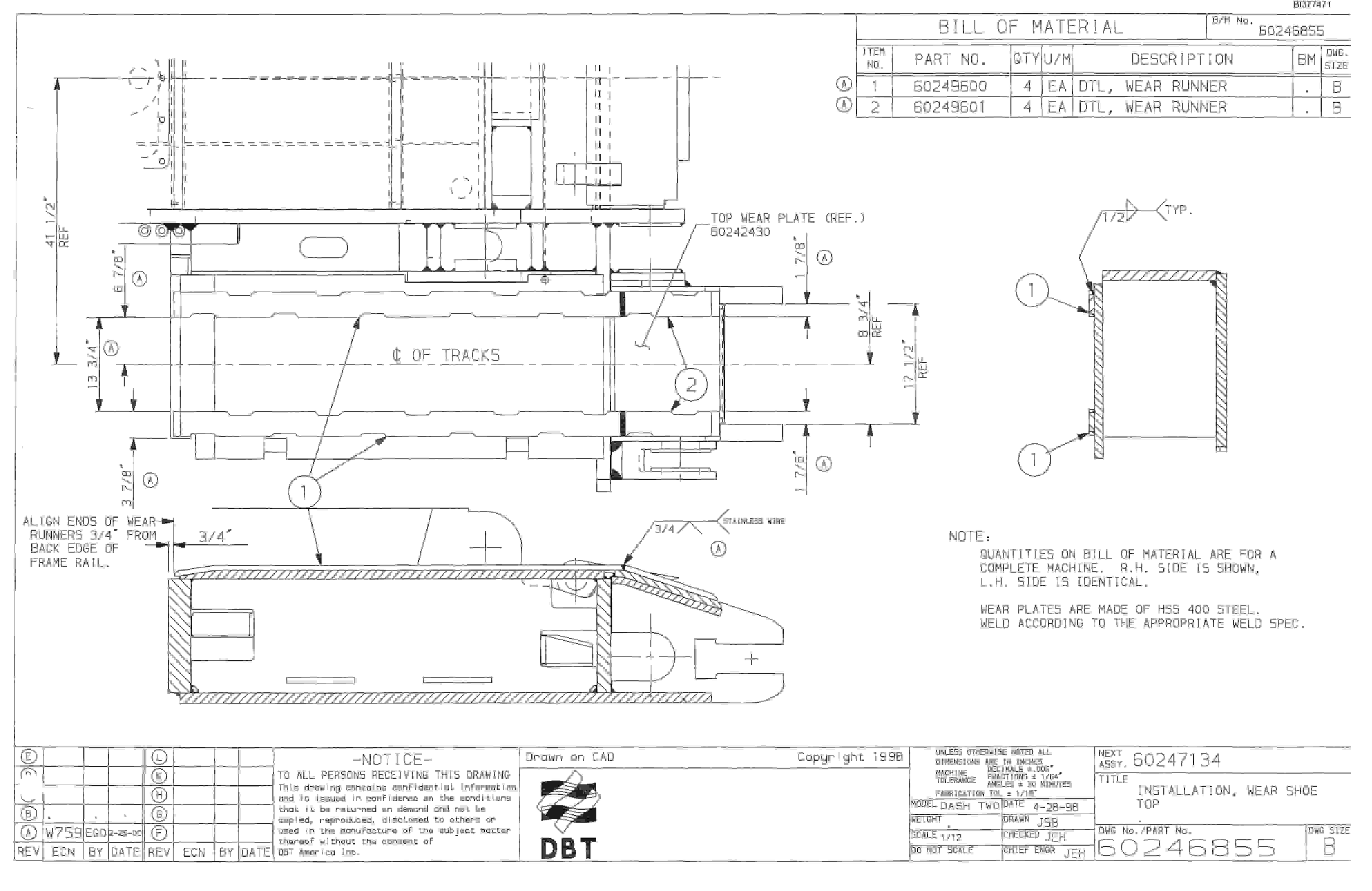 Bucyrus Dash One Drum Miner Parts Catalog BI377471-3