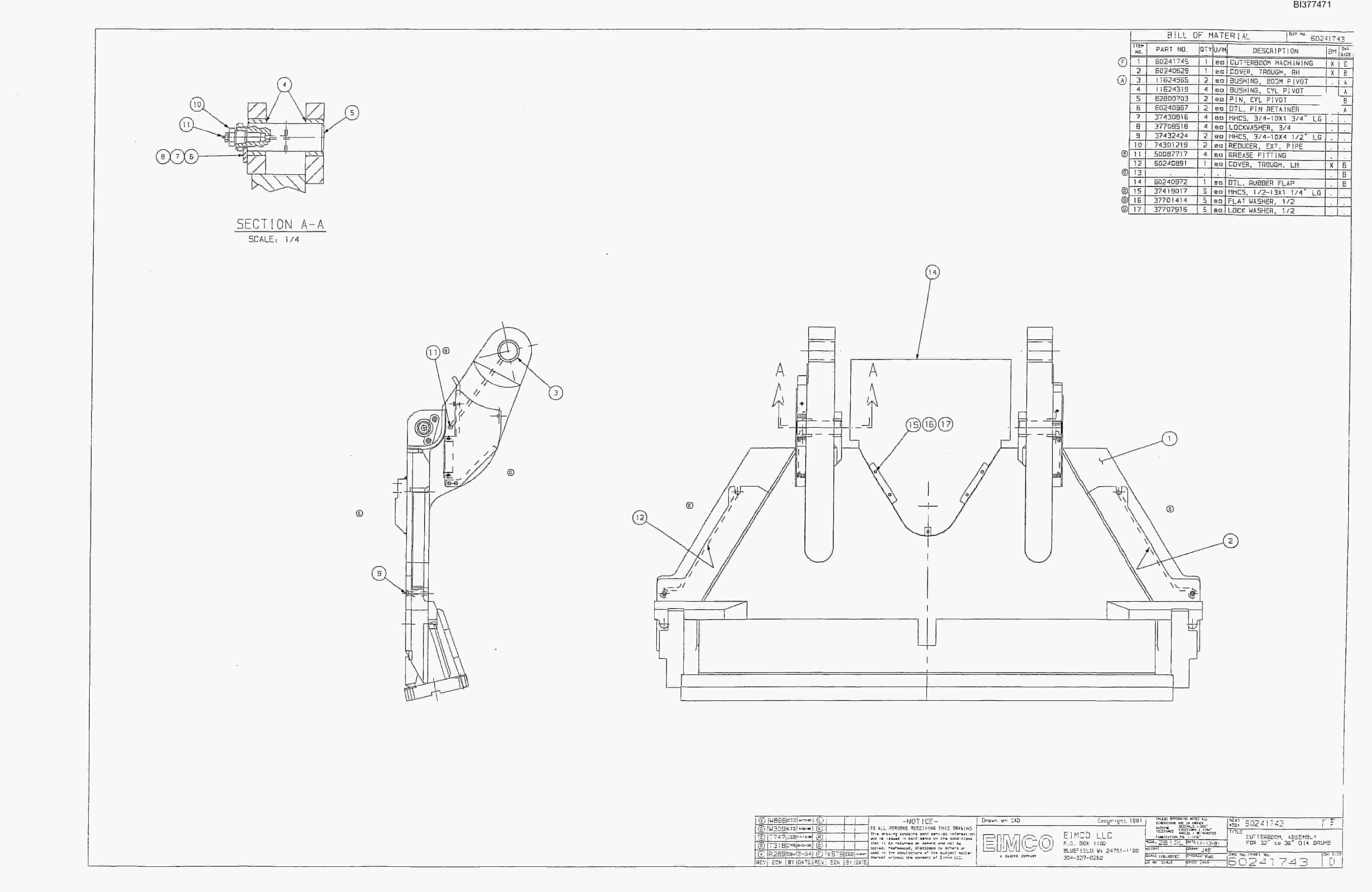 Bucyrus Dash One Drum Miner Parts Catalog BI377471-4