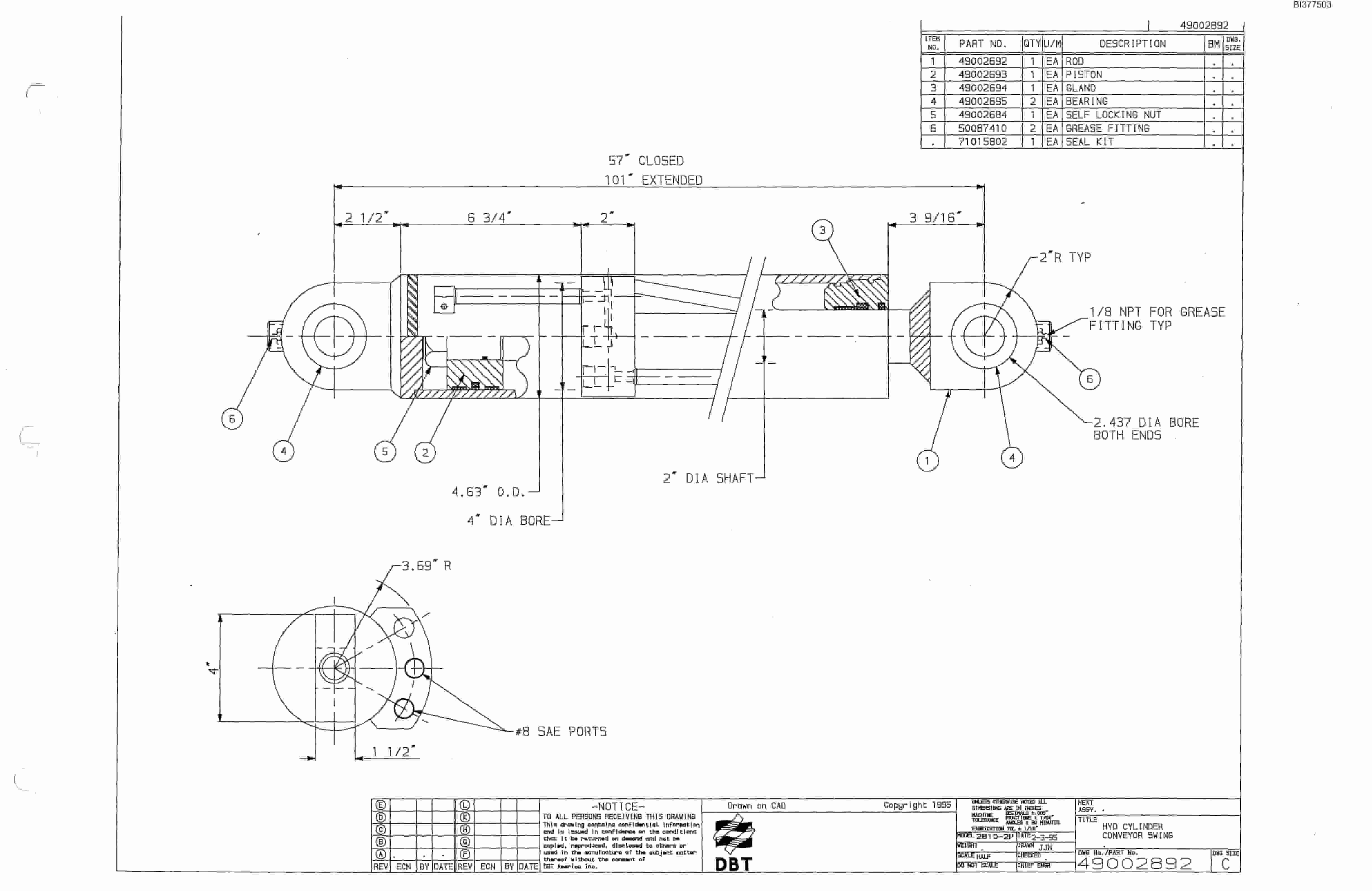 Bucyrus Dash One Drum Miner Parts Catalog BI377503-2