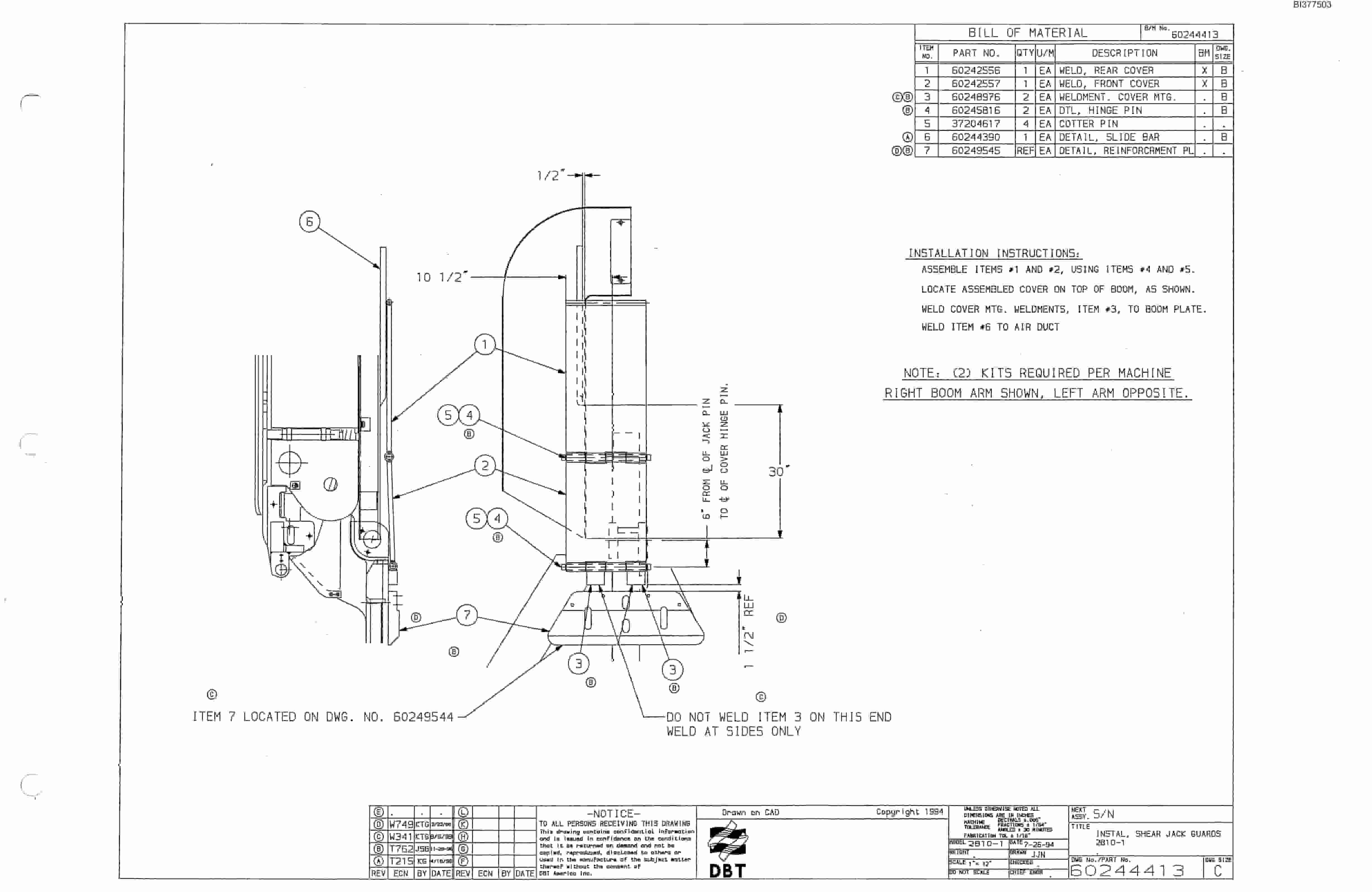 Bucyrus Dash One Drum Miner Parts Catalog BI377503-4