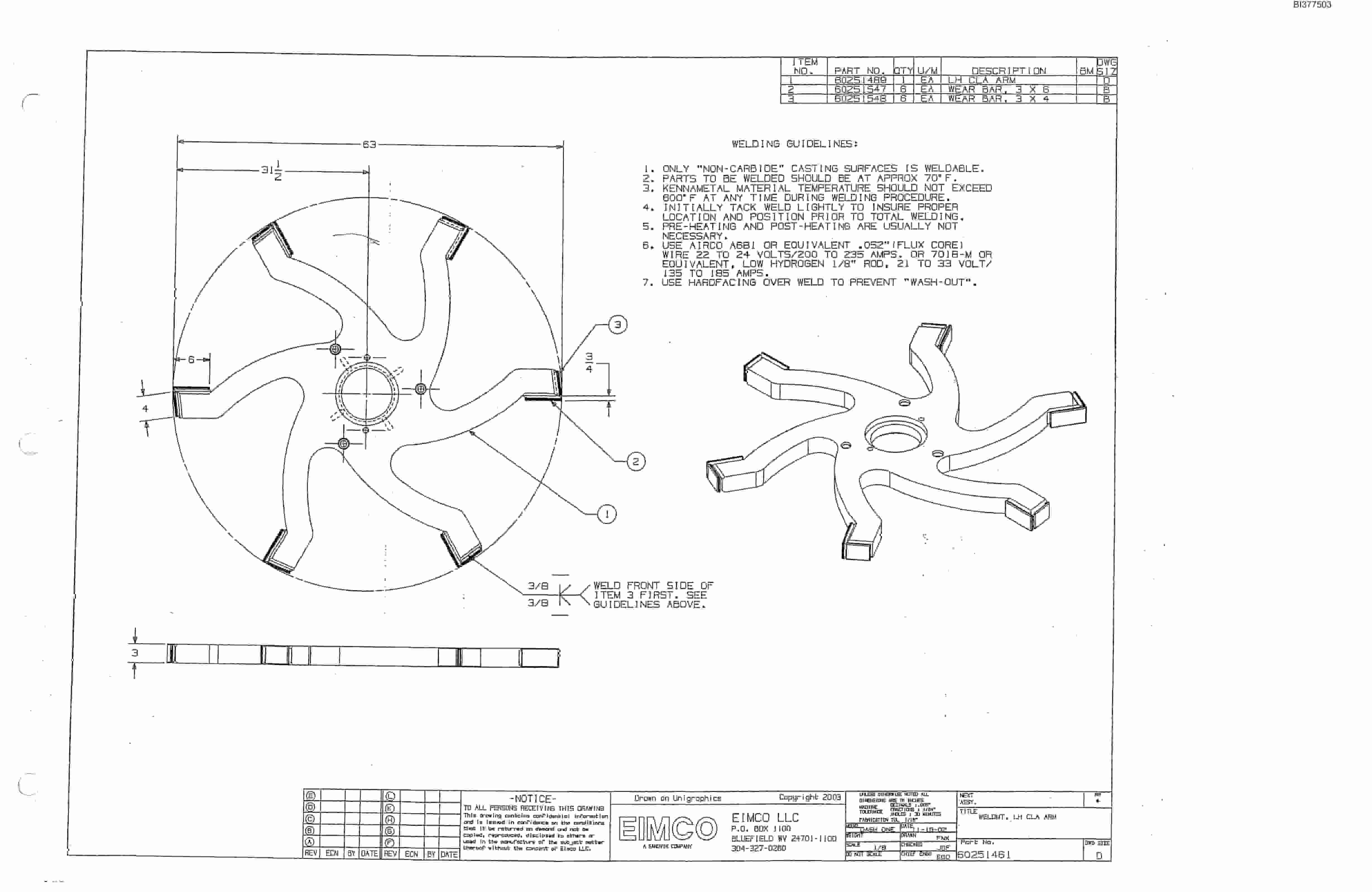 Bucyrus Dash One Drum Miner Parts Catalog BI377503-5