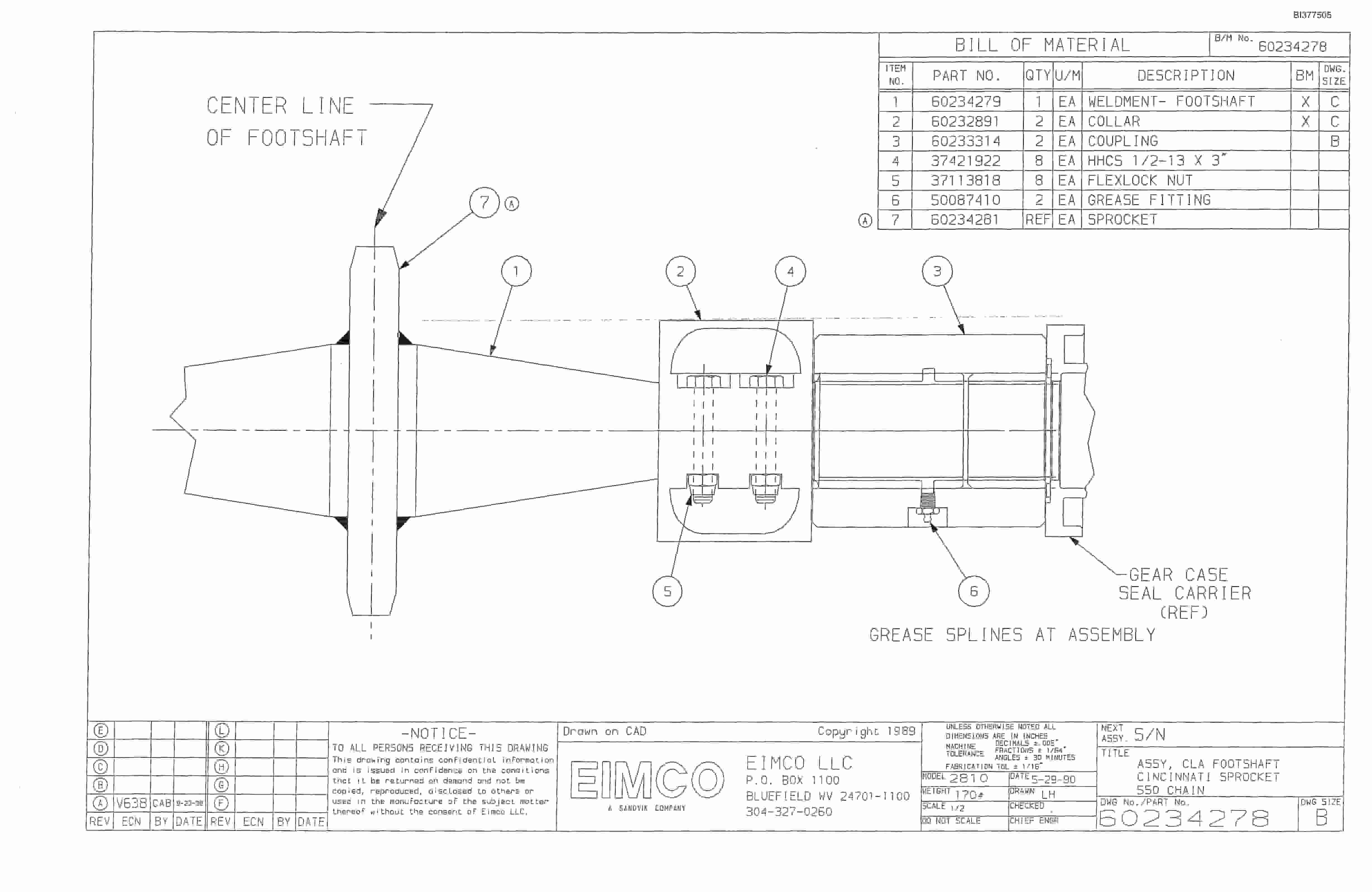Bucyrus Dash One Drum Miner Parts Catalog BI377505-5