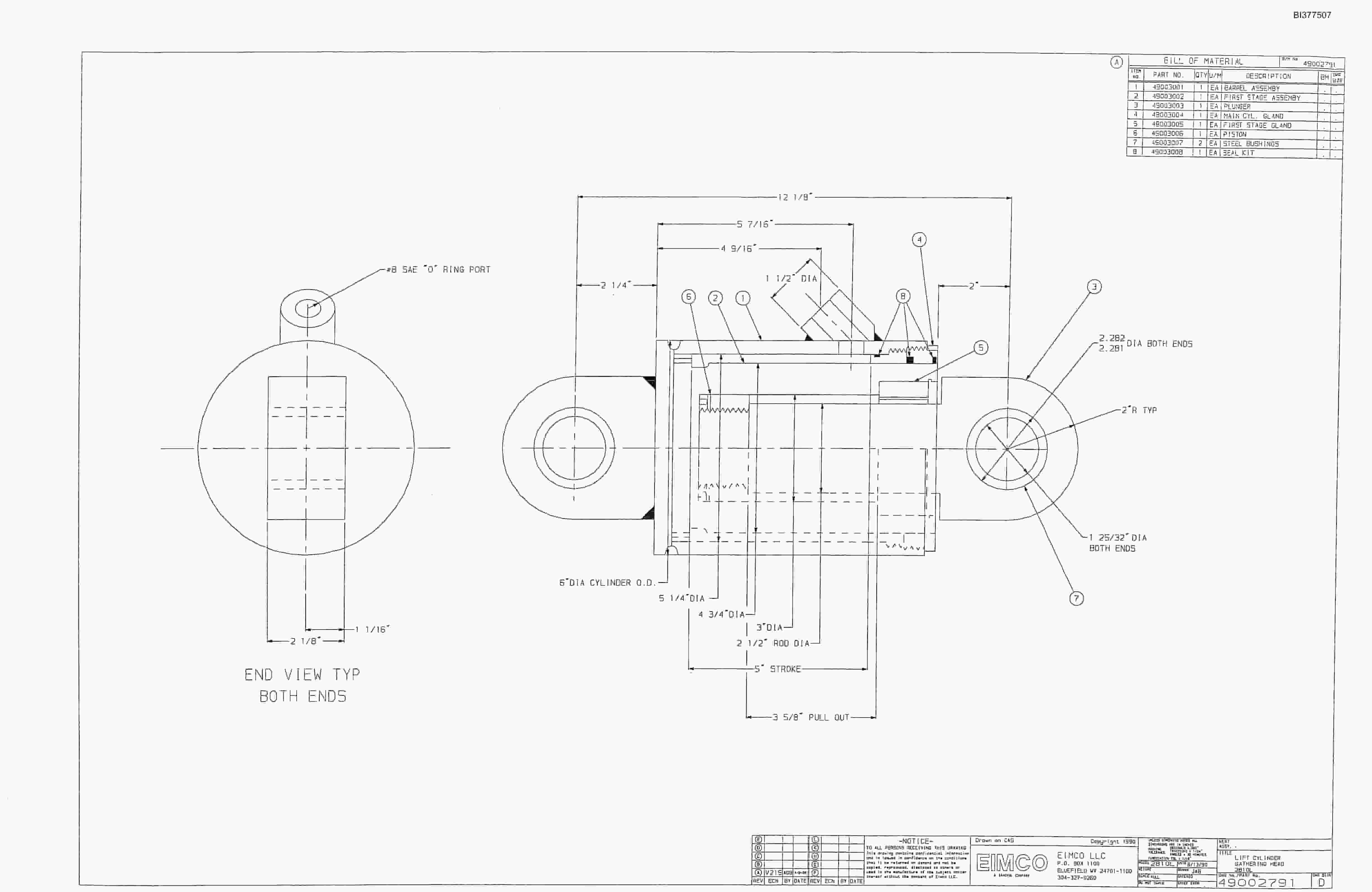 Bucyrus Dash One Drum Miner Parts Catalog BI377507-2