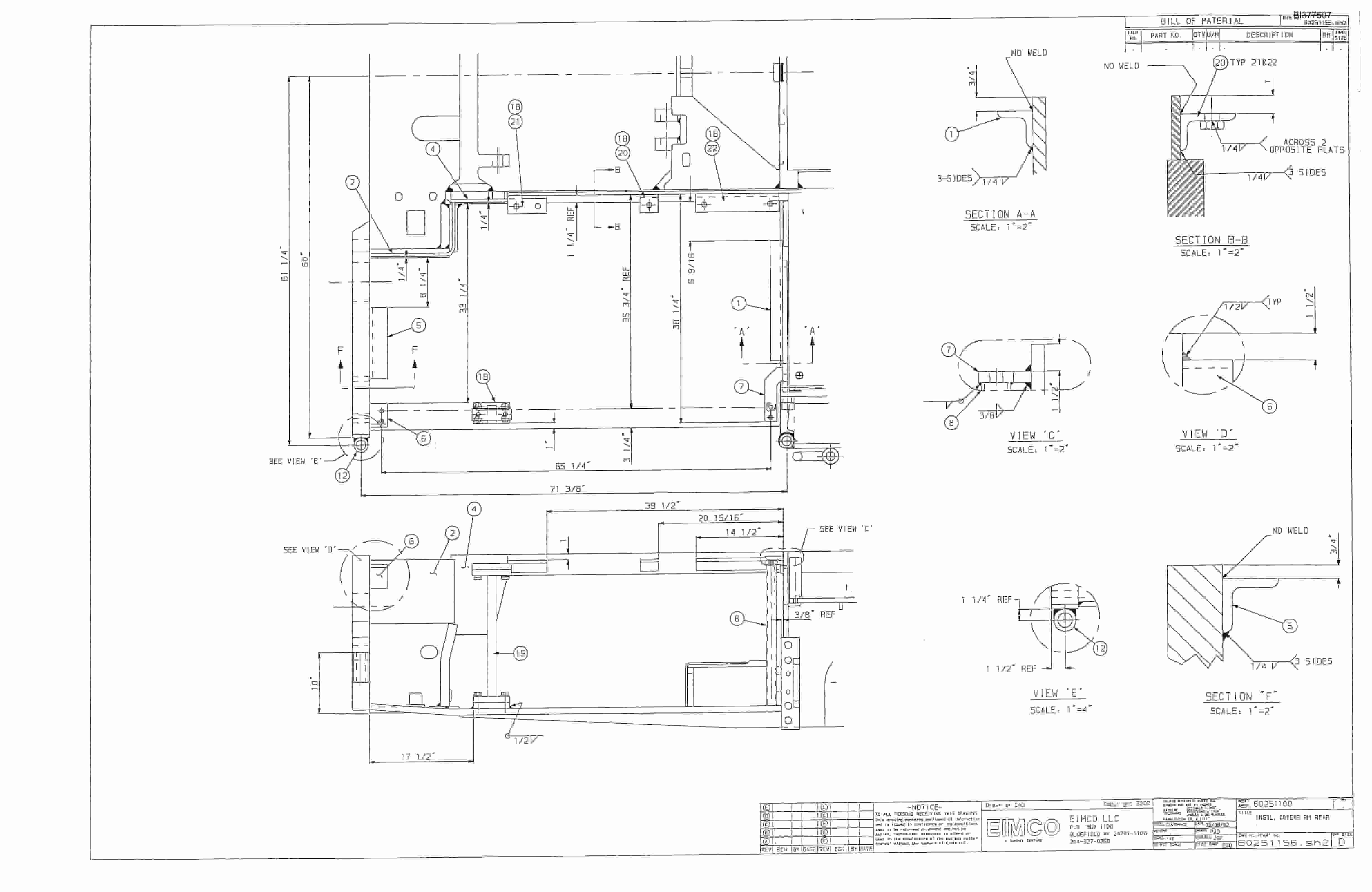 Bucyrus Dash One Drum Miner Parts Catalog BI377507-3