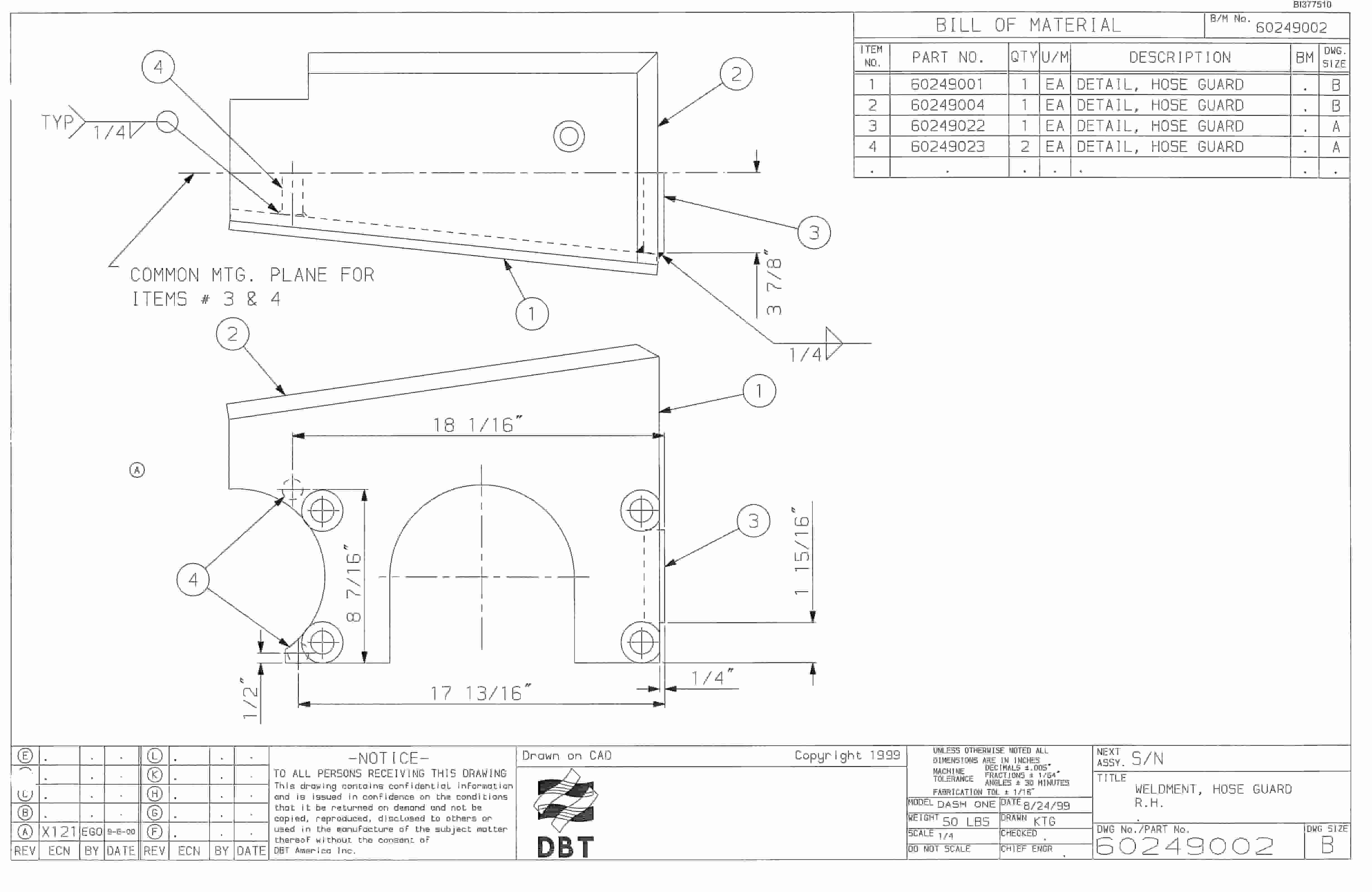 Bucyrus Dash One Drum Miner Parts Catalog BI377510-5
