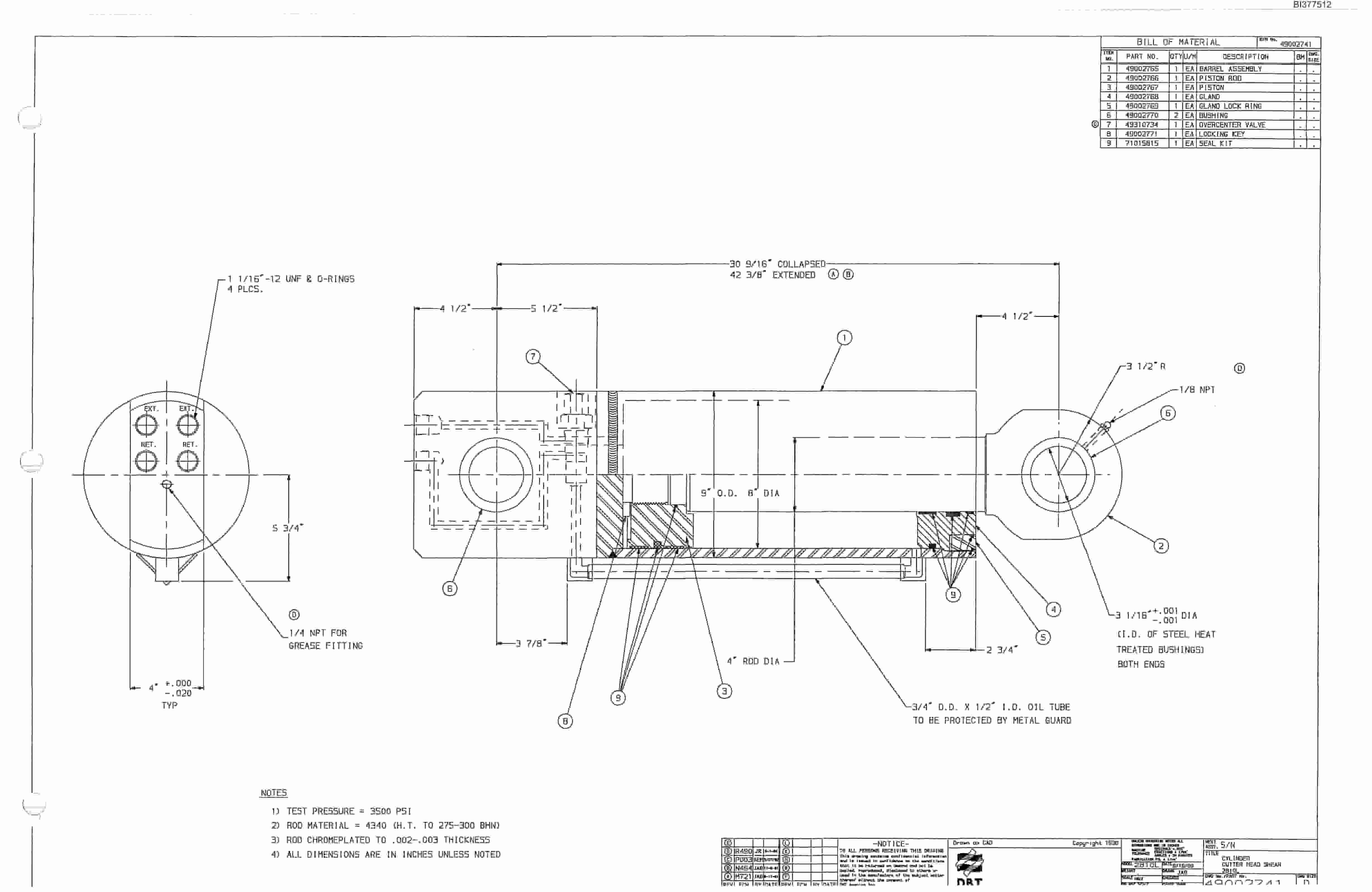 Bucyrus Dash One Drum Miner Parts Catalog BI377512-2