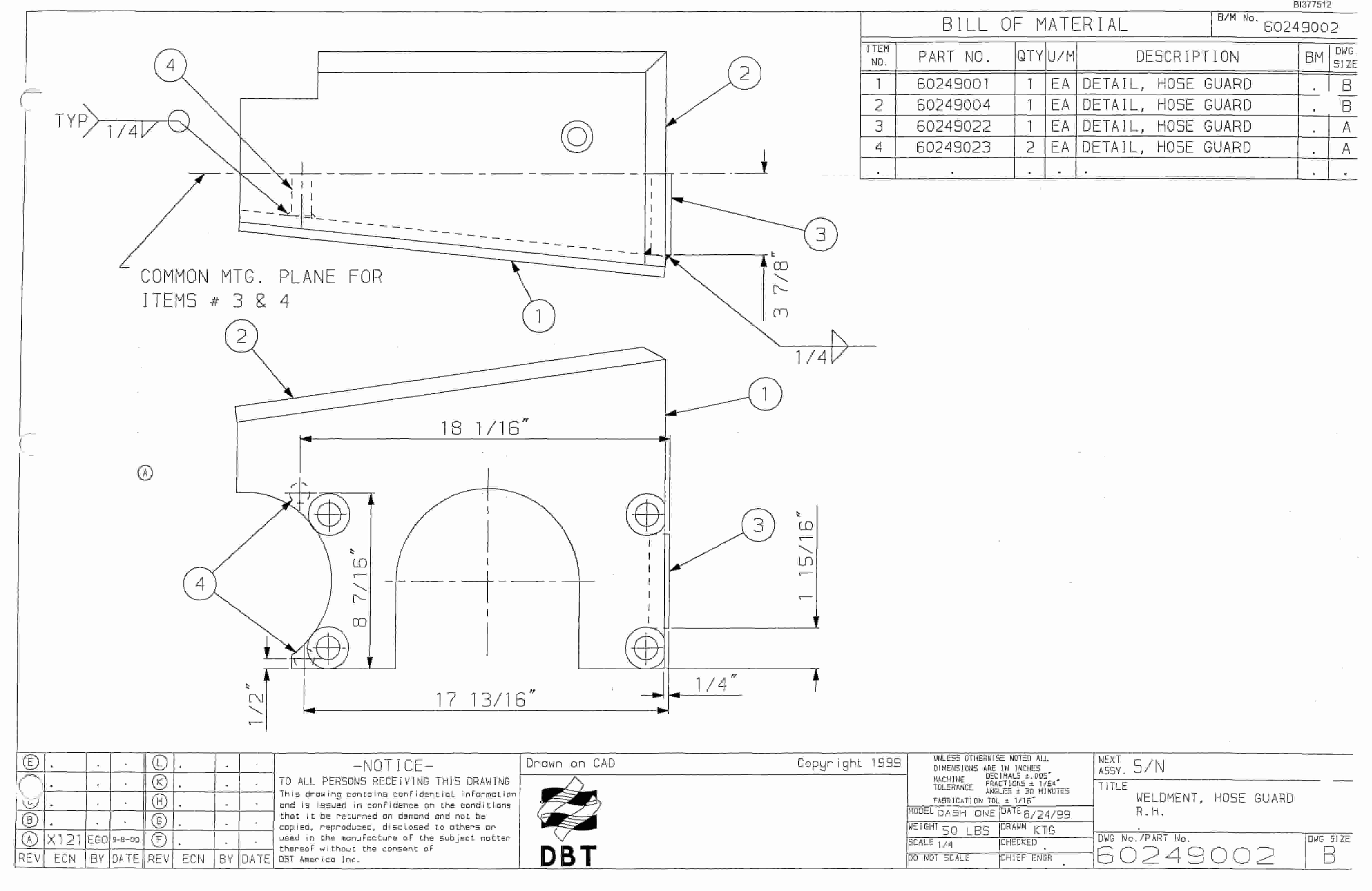 Bucyrus Dash One Drum Miner Parts Catalog BI377512-5