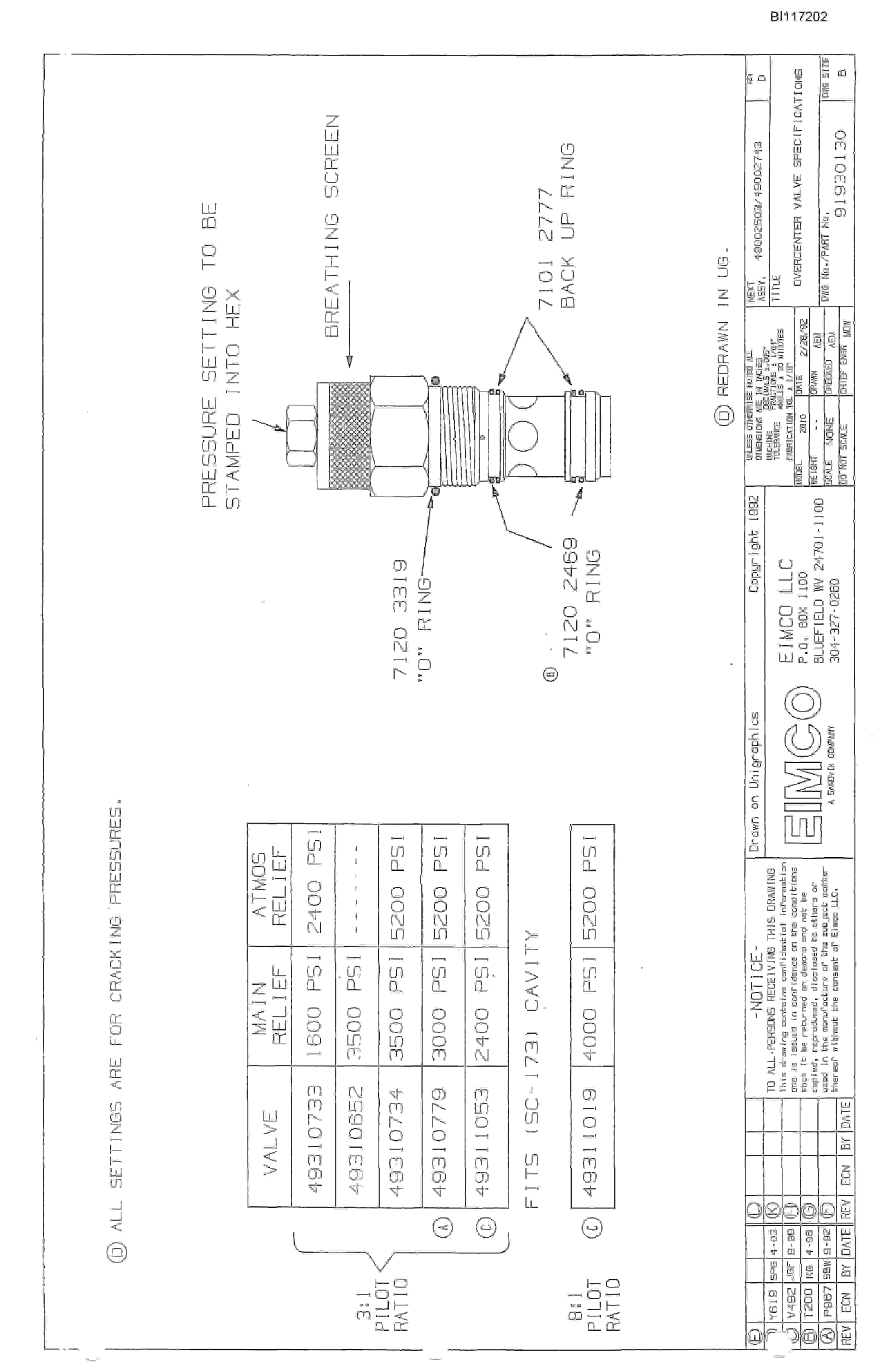 Bucyrus Dash One Miner Parts Catalog BI117202-2