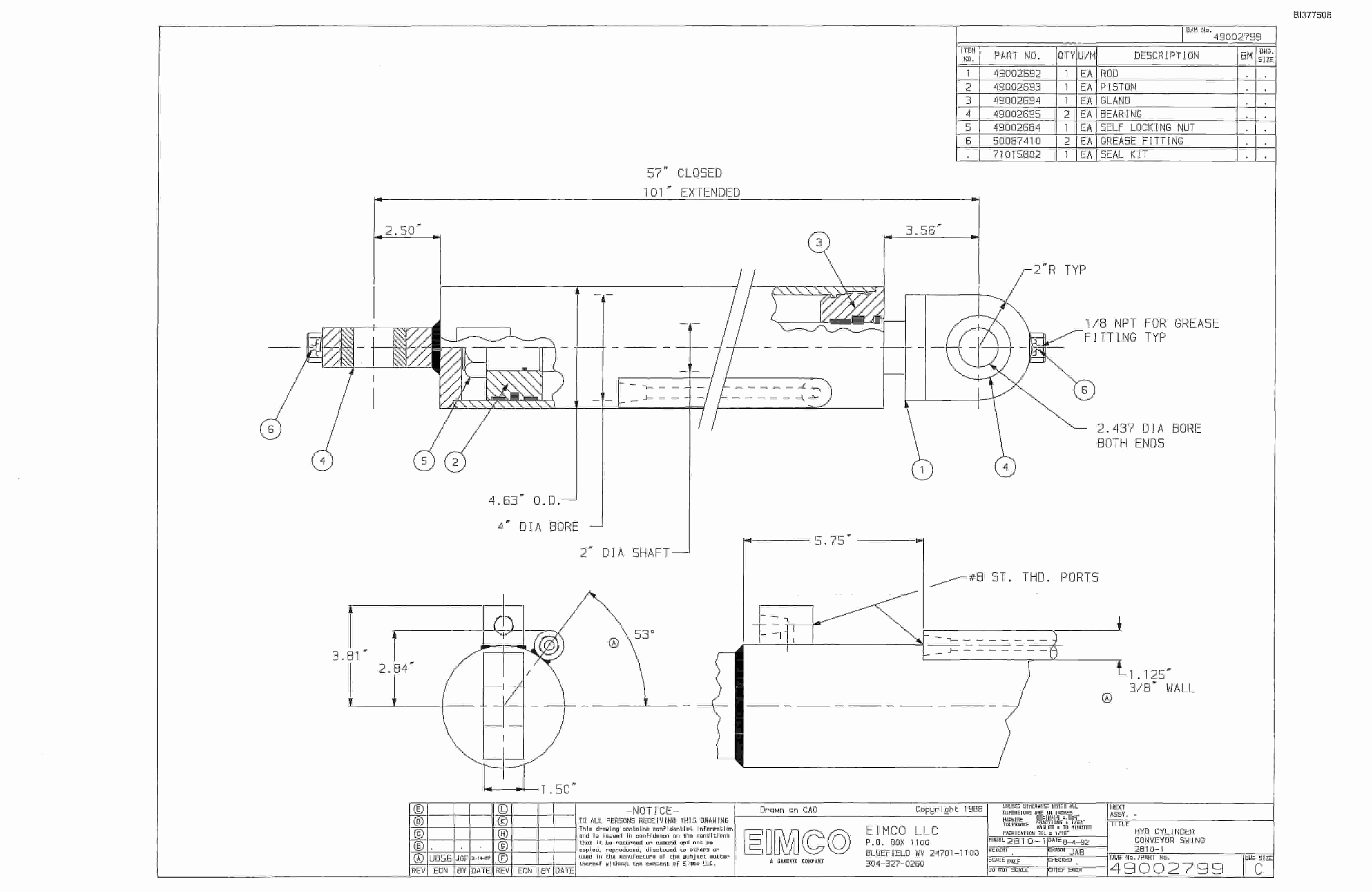 Bucyrus Dash One Miner Parts Catalog BI377508-5