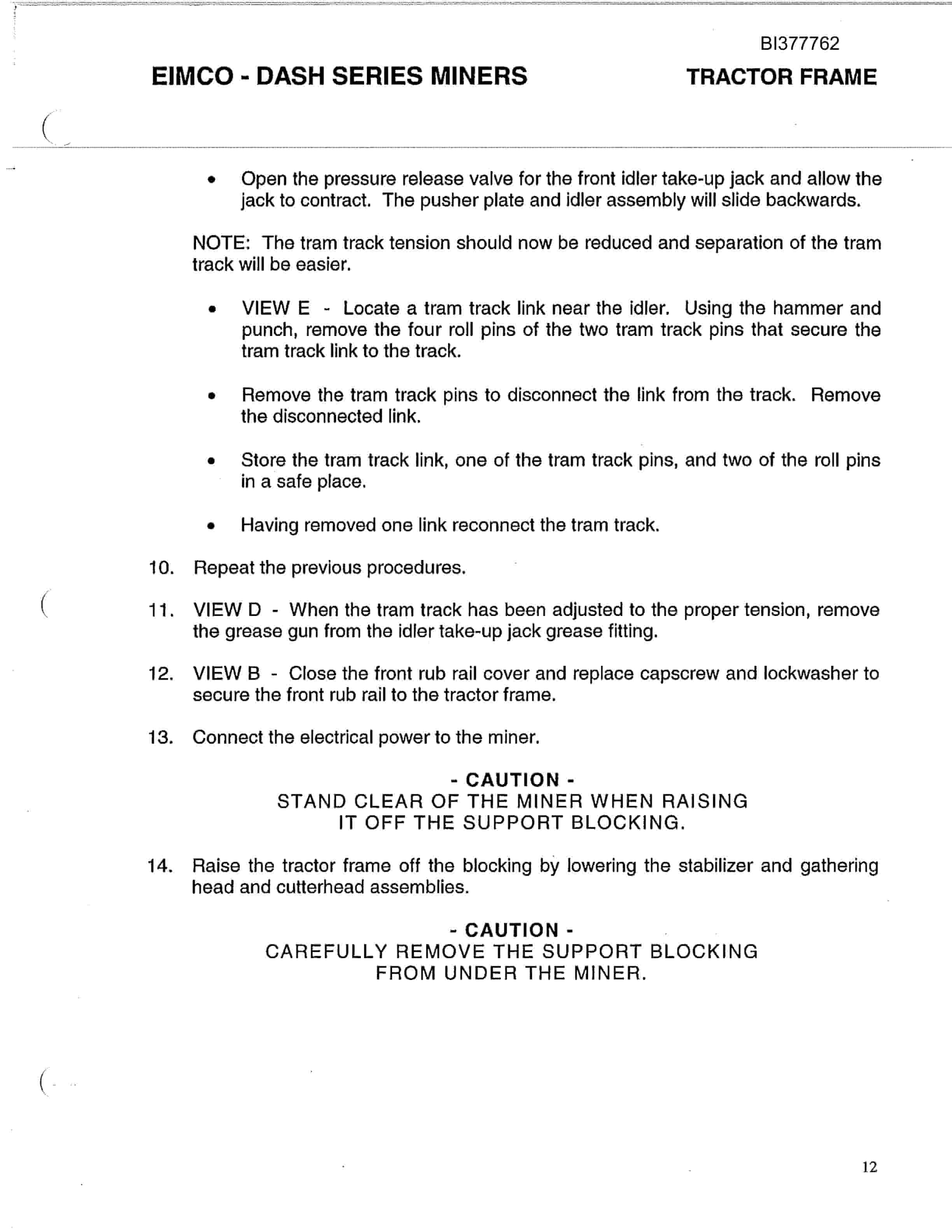 Bucyrus Dash Series Miner Technical Manual BI377762-2