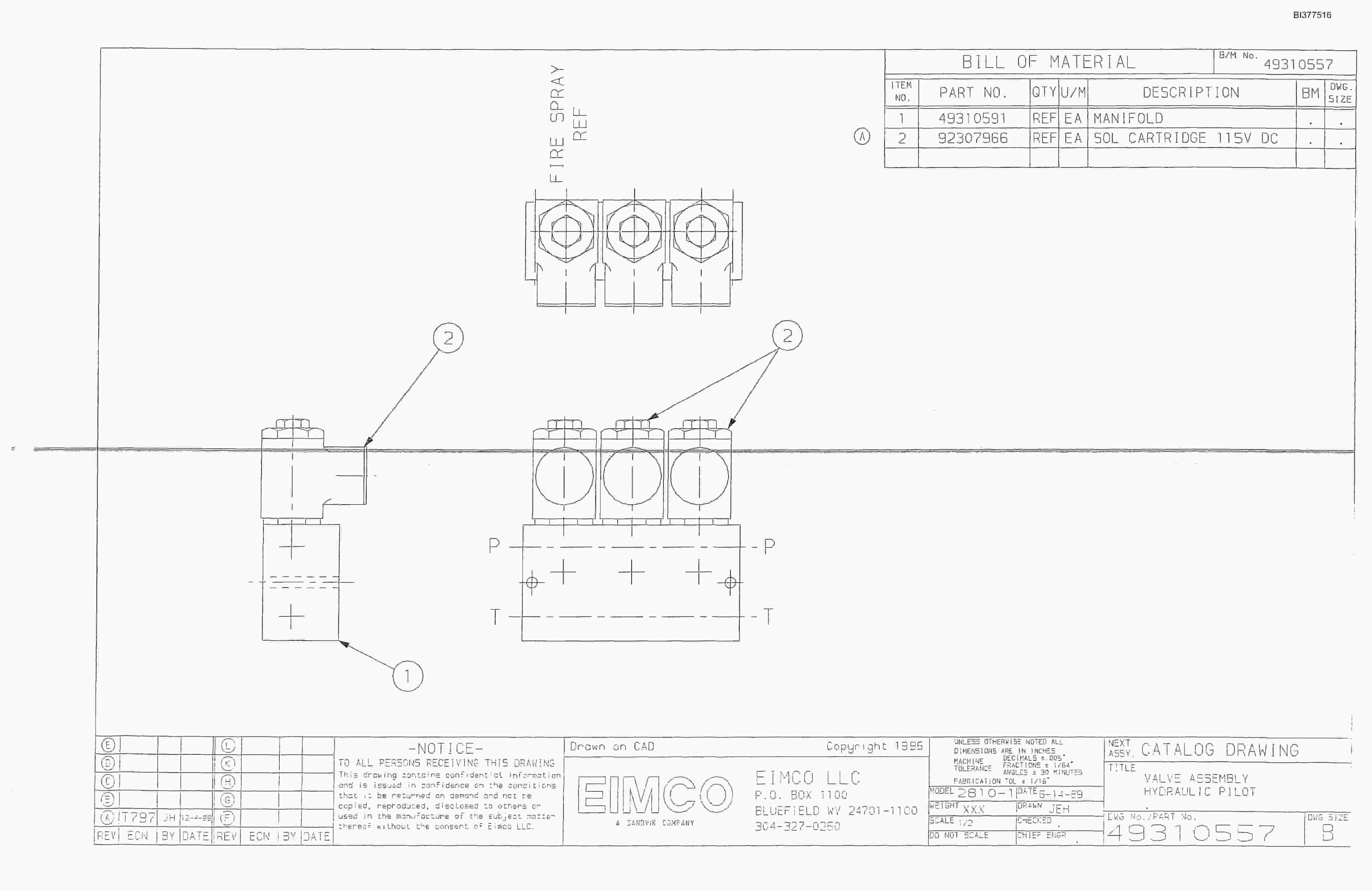 Bucyrus Dash Two Drum Miner Parts Catalog BI377516-2