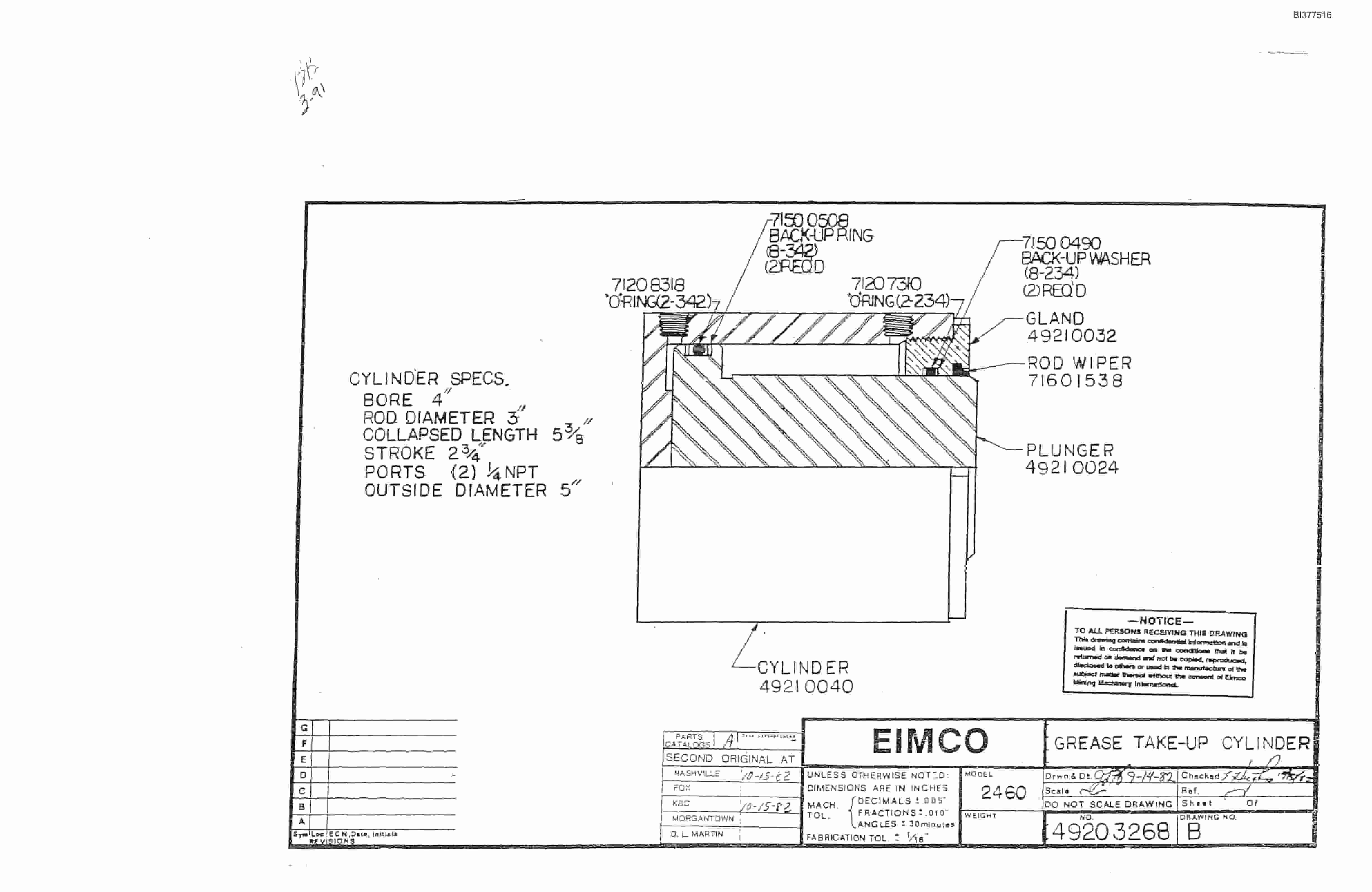 Bucyrus Dash Two Drum Miner Parts Catalog BI377516-3
