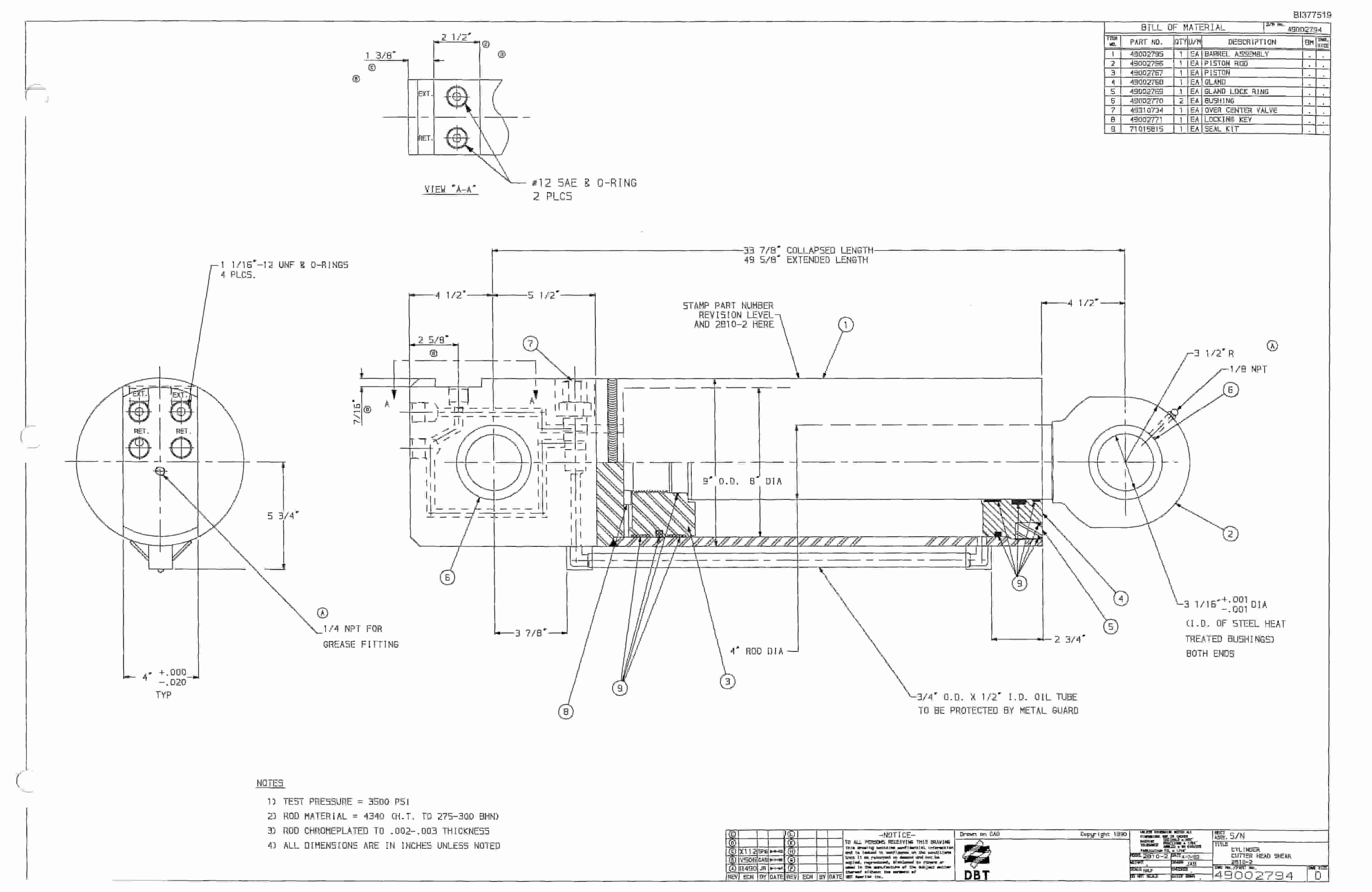 Bucyrus Dash Two Drum Miner Parts Catalog BI377519-2