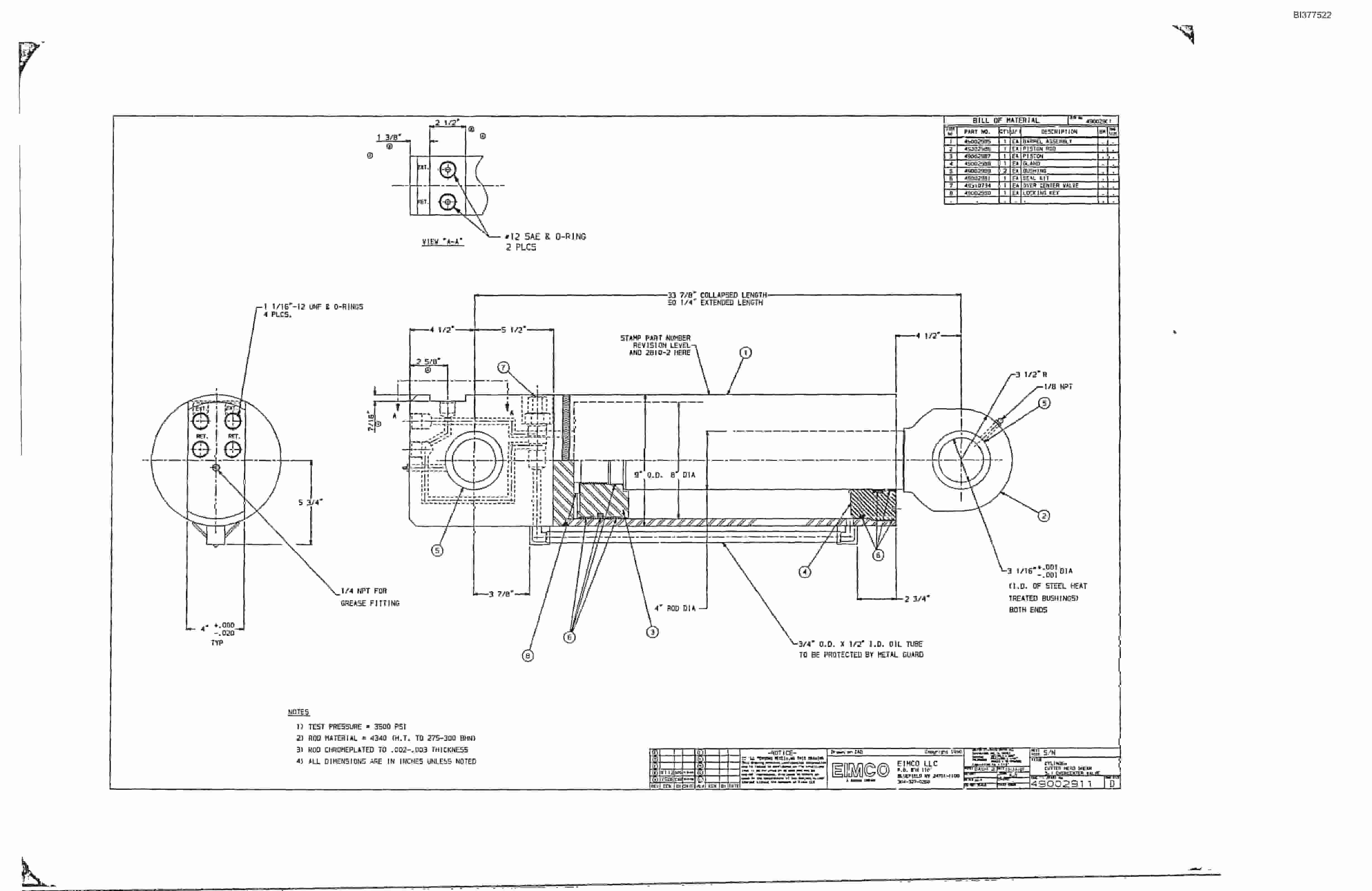 Bucyrus Dash Two Drum Miner Parts Catalog BI377522-2