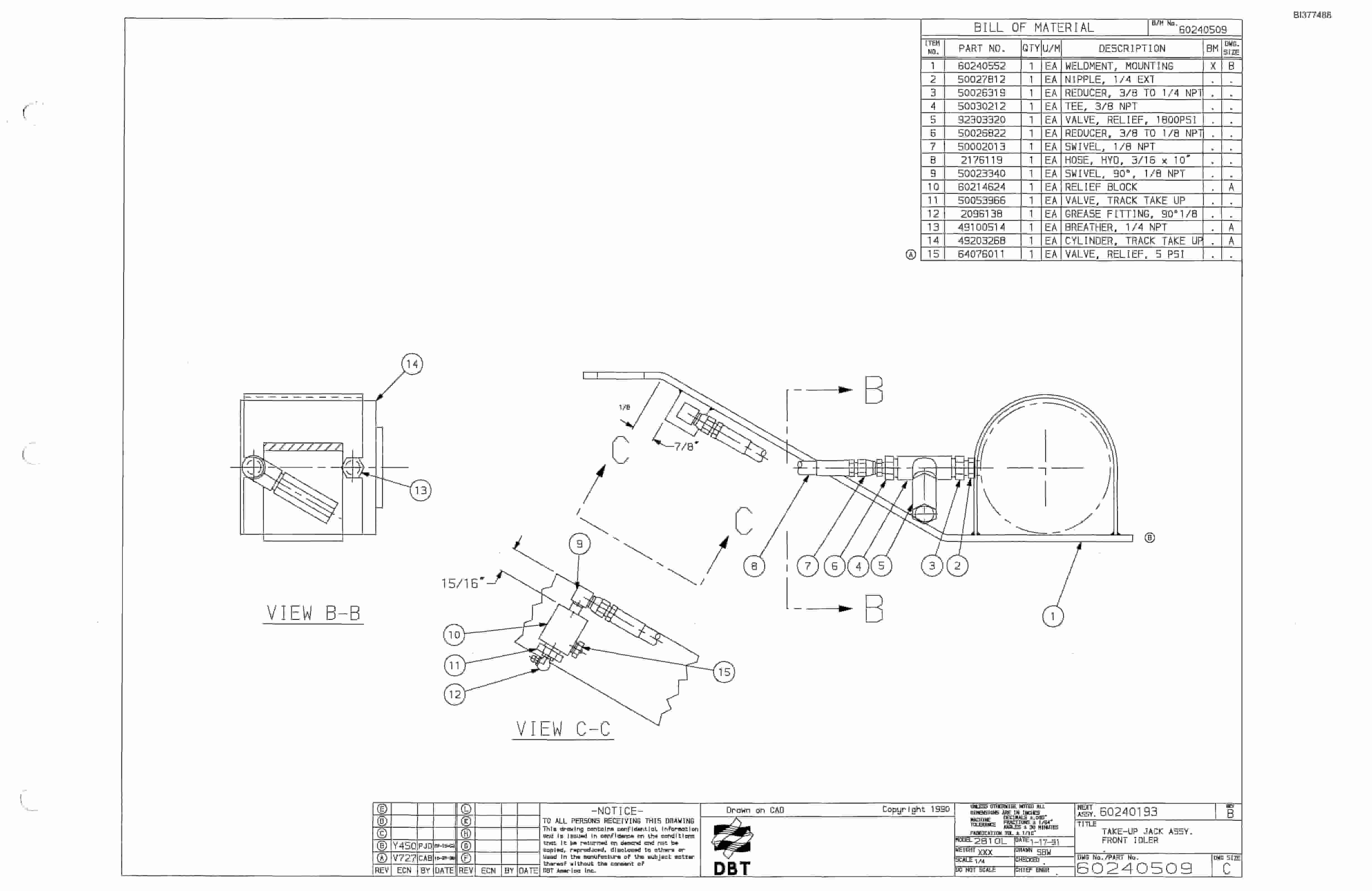 Bucyrus Dash Zero Drum Miner Parts Catalog BI377488-3