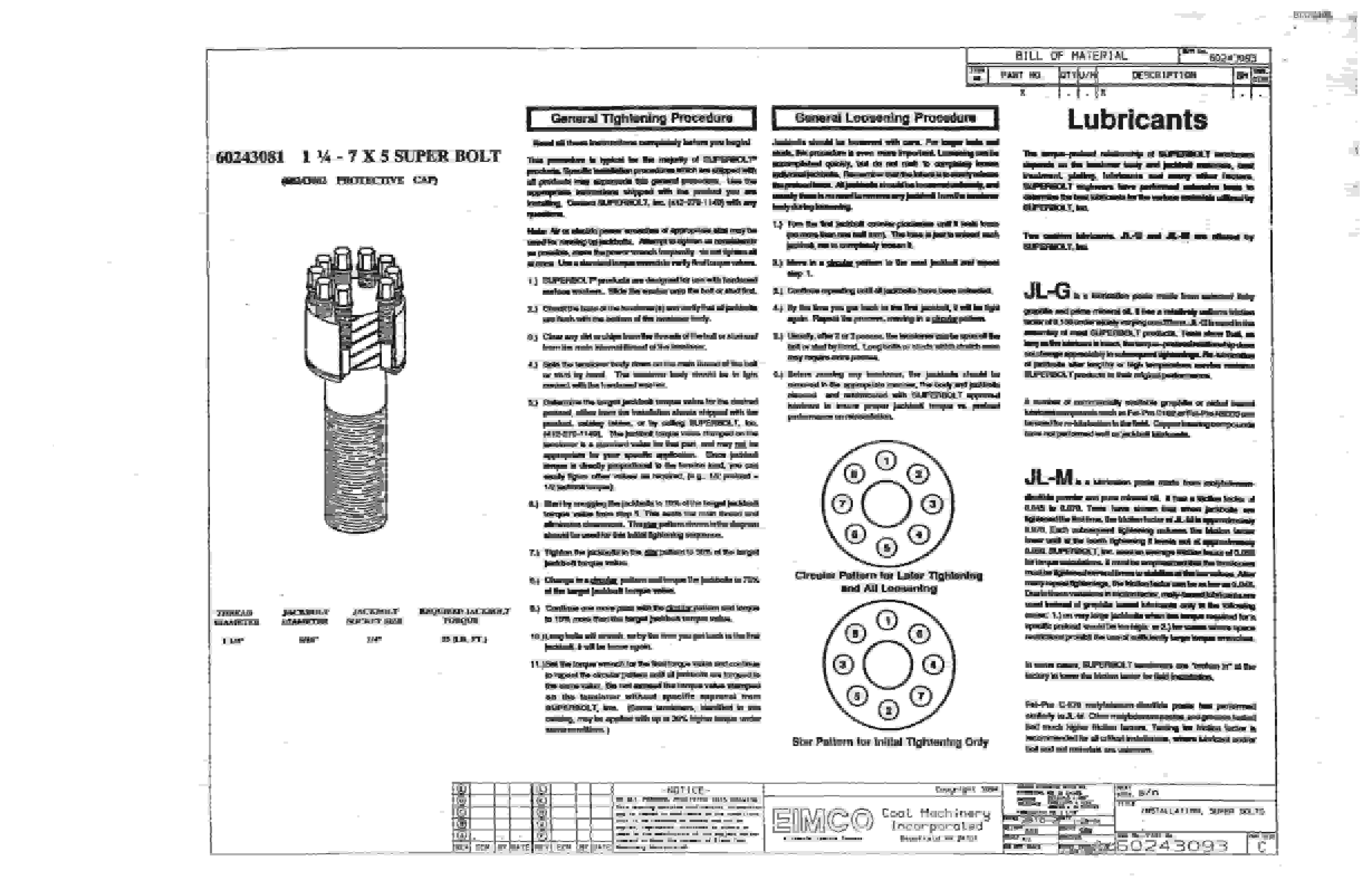 Bucyrus Dash Zero Drum Miner Parts Catalog BI377495-3