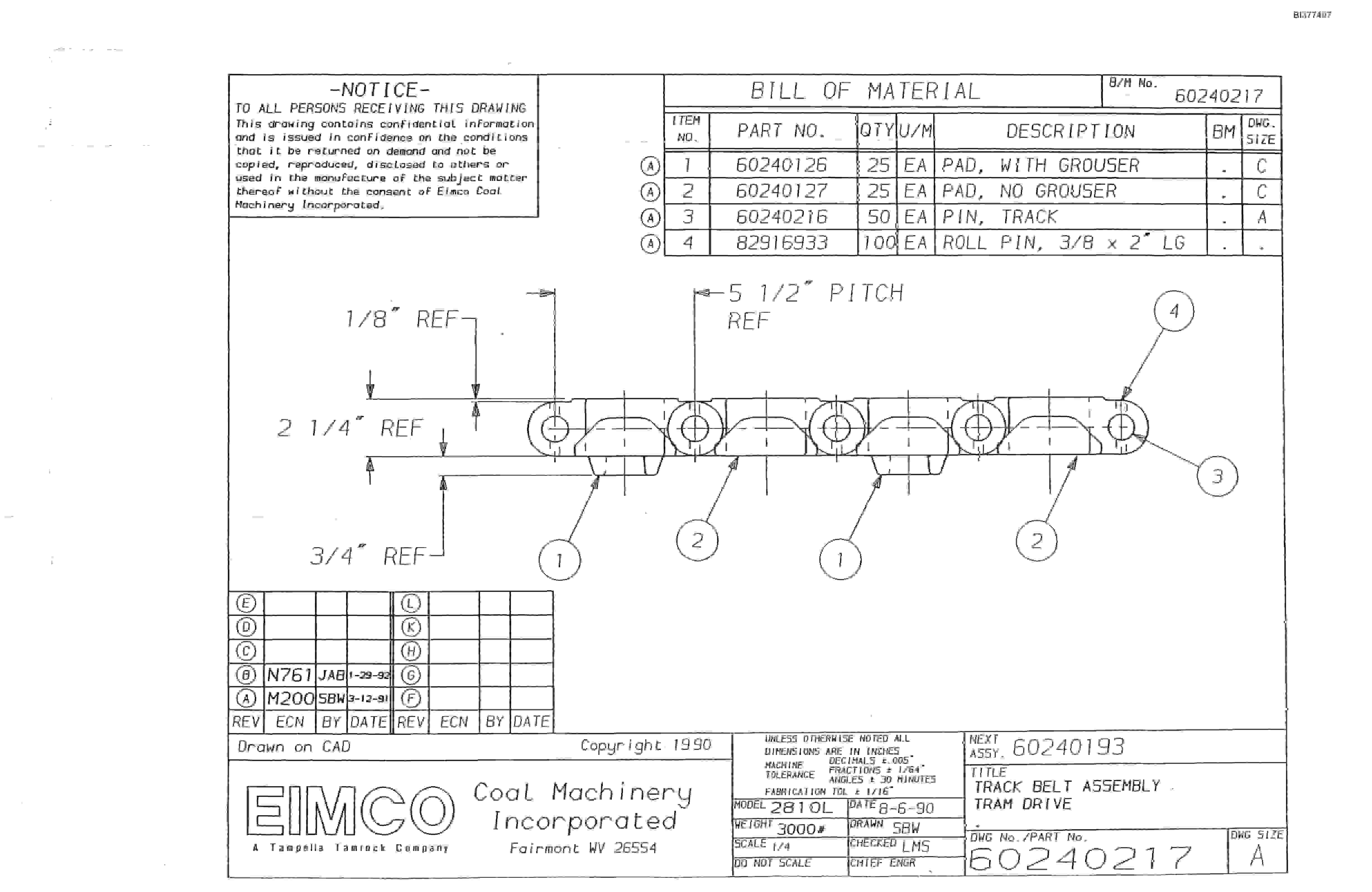 Bucyrus Dash Zero Drum Miner Parts Catalog BI377497-3