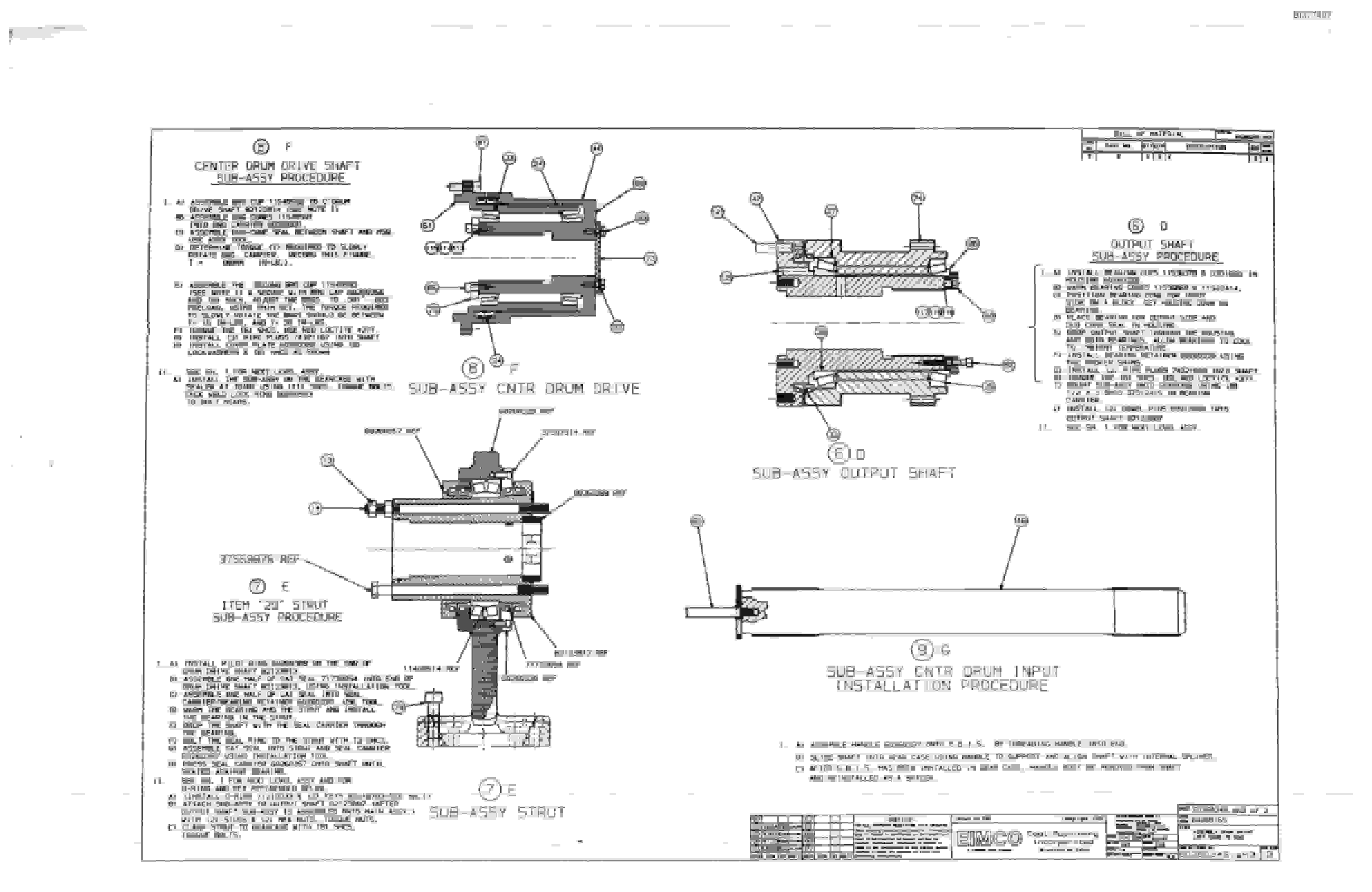 Bucyrus Dash Zero Drum Miner Parts Catalog BI377497-5