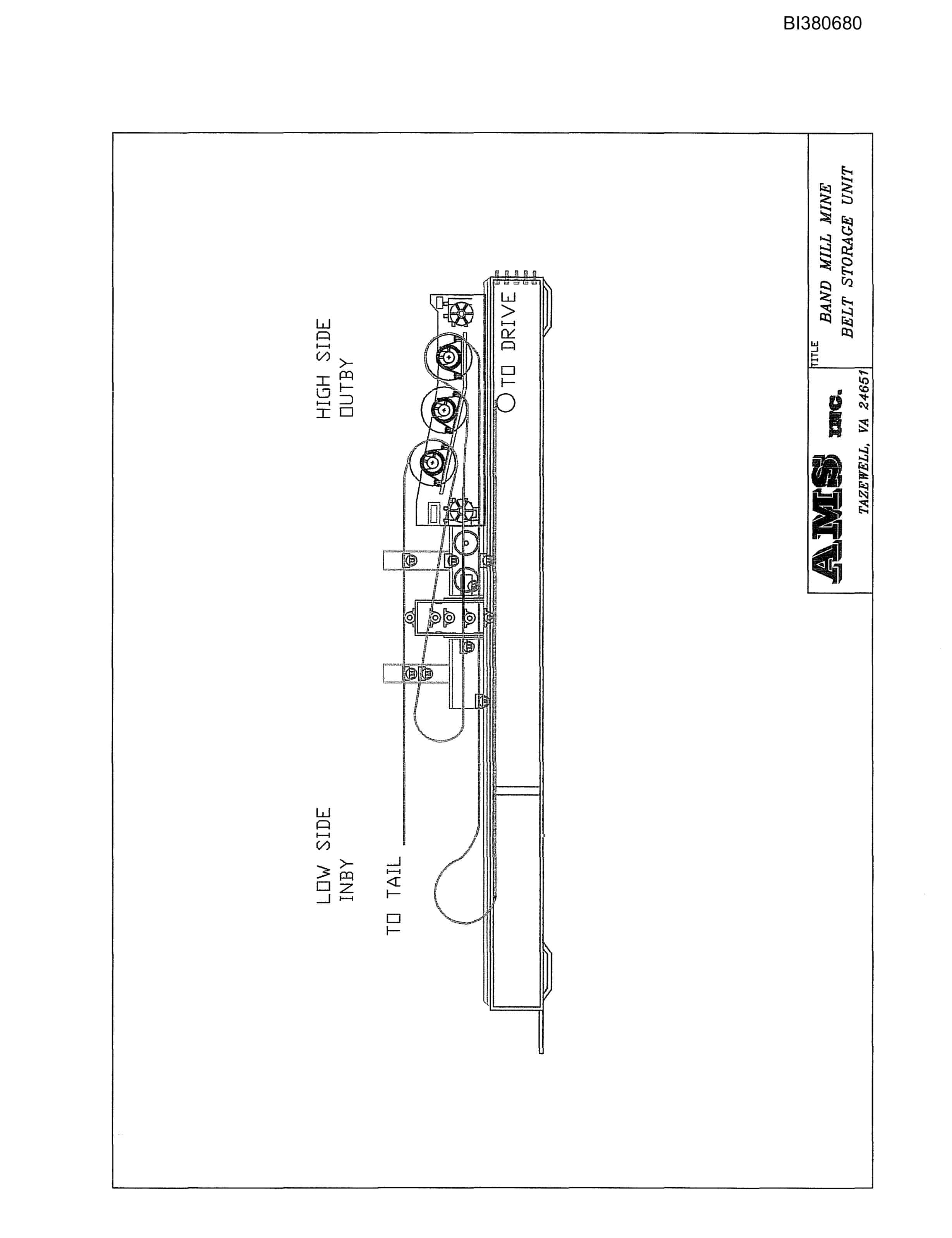 Bucyrus Drive, Belt Storage Unit Parts Catalog BI380680-4
