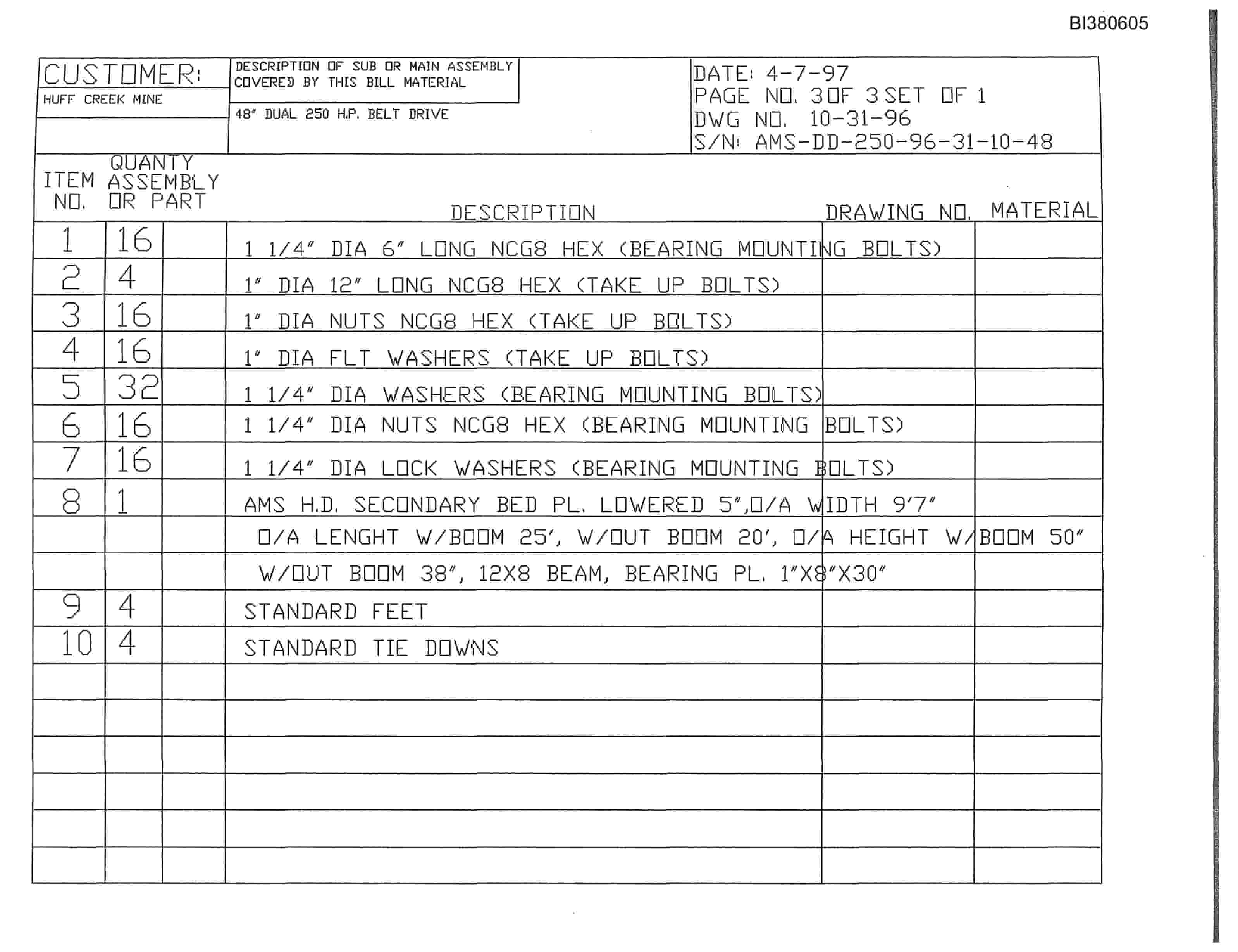 Bucyrus Drive Parts Catalog BI380605-5