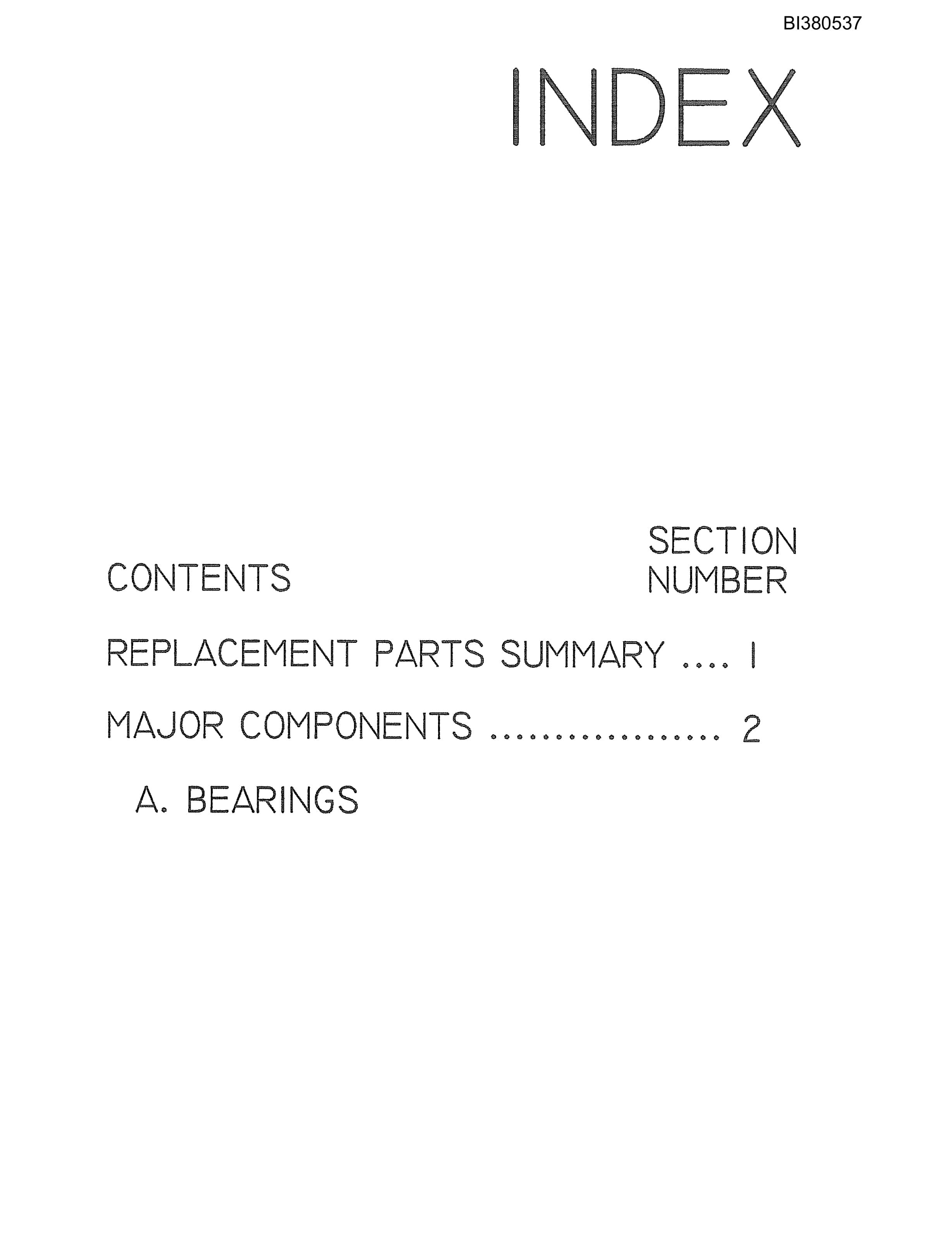 Bucyrus Drive, Take-Up Parts Catalog BI380537-4