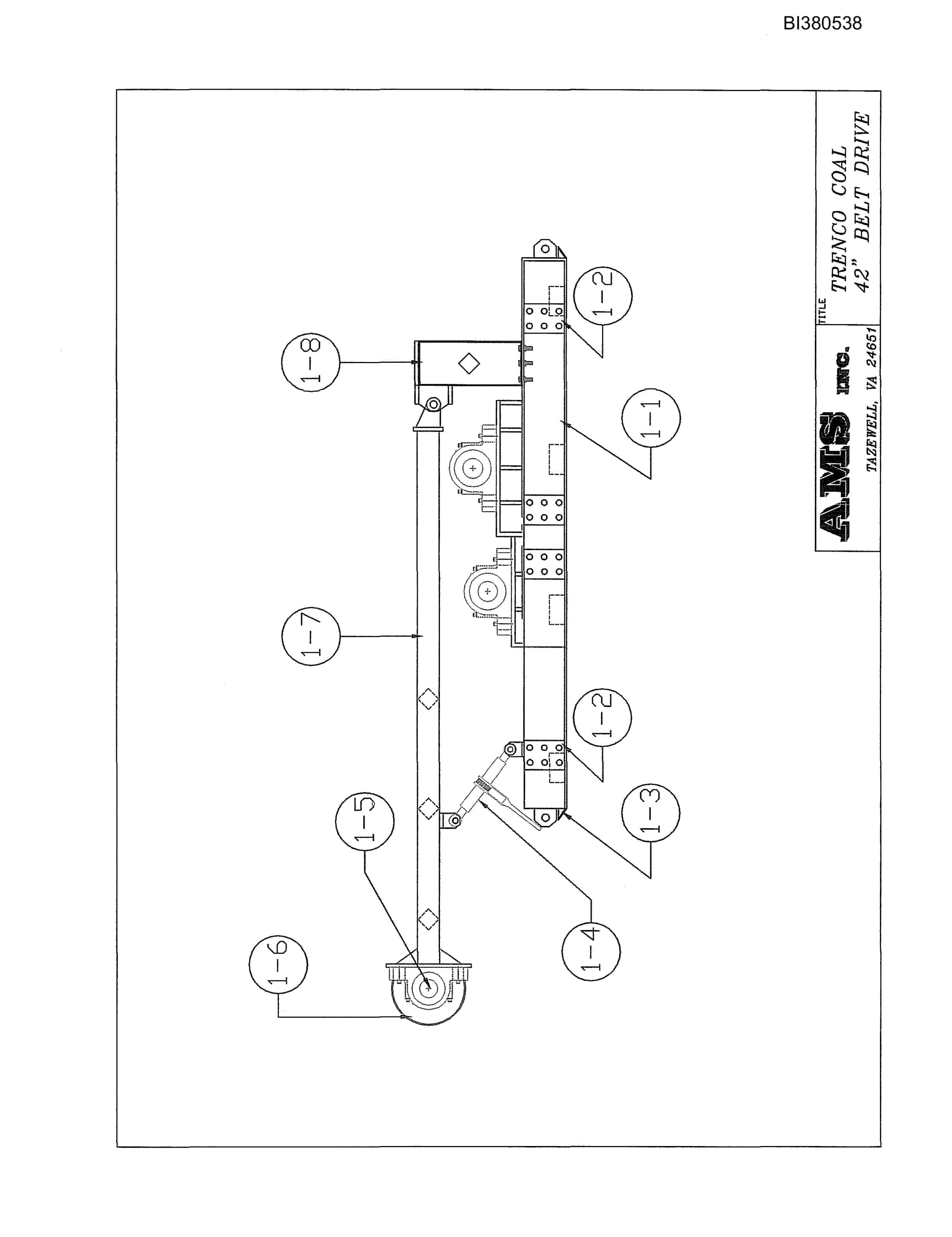 Bucyrus Drive, Take-Up Parts Catalog BI380538-2