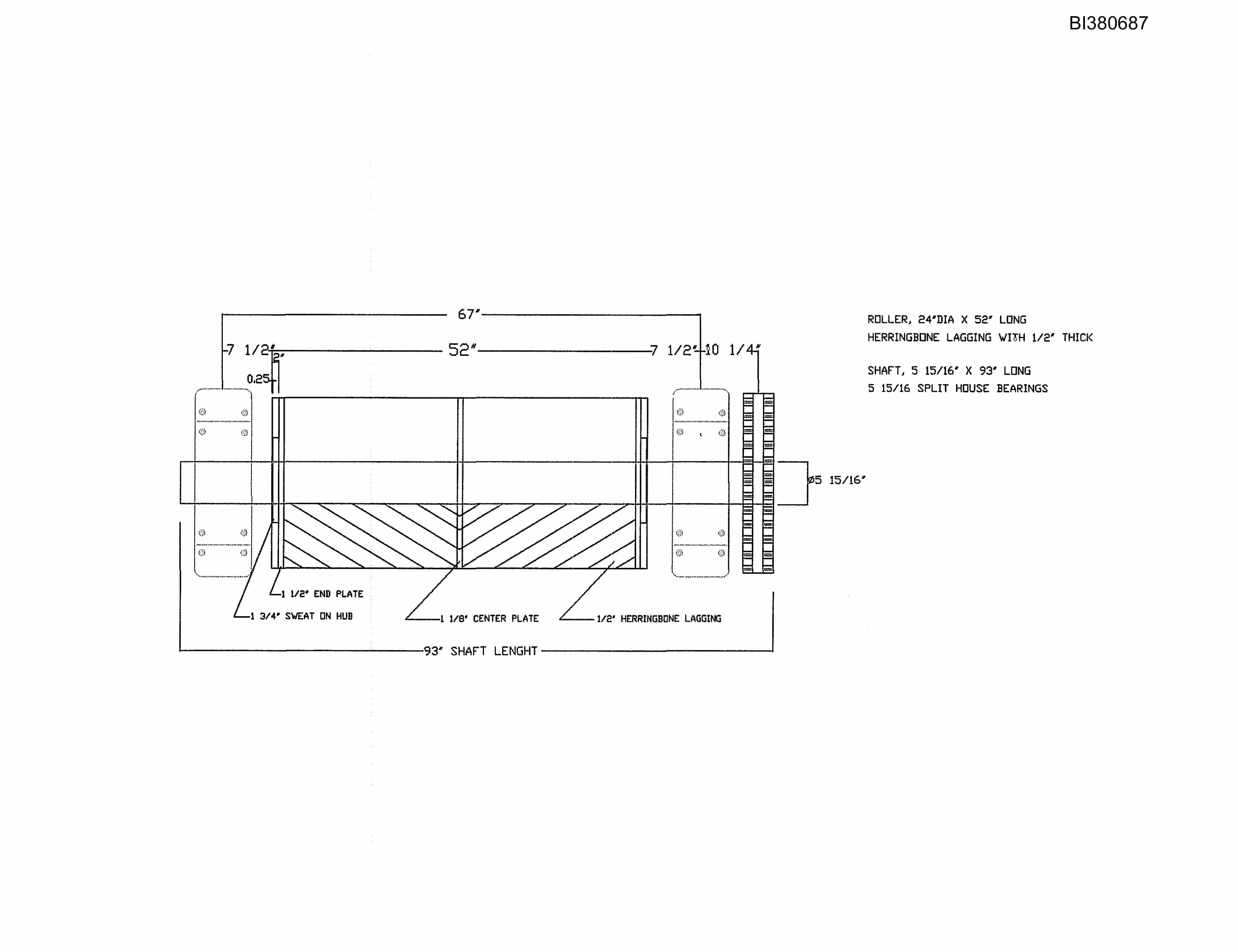 Bucyrus Drive, Take-Up, Remote Tail Parts Catalog BI380687-5