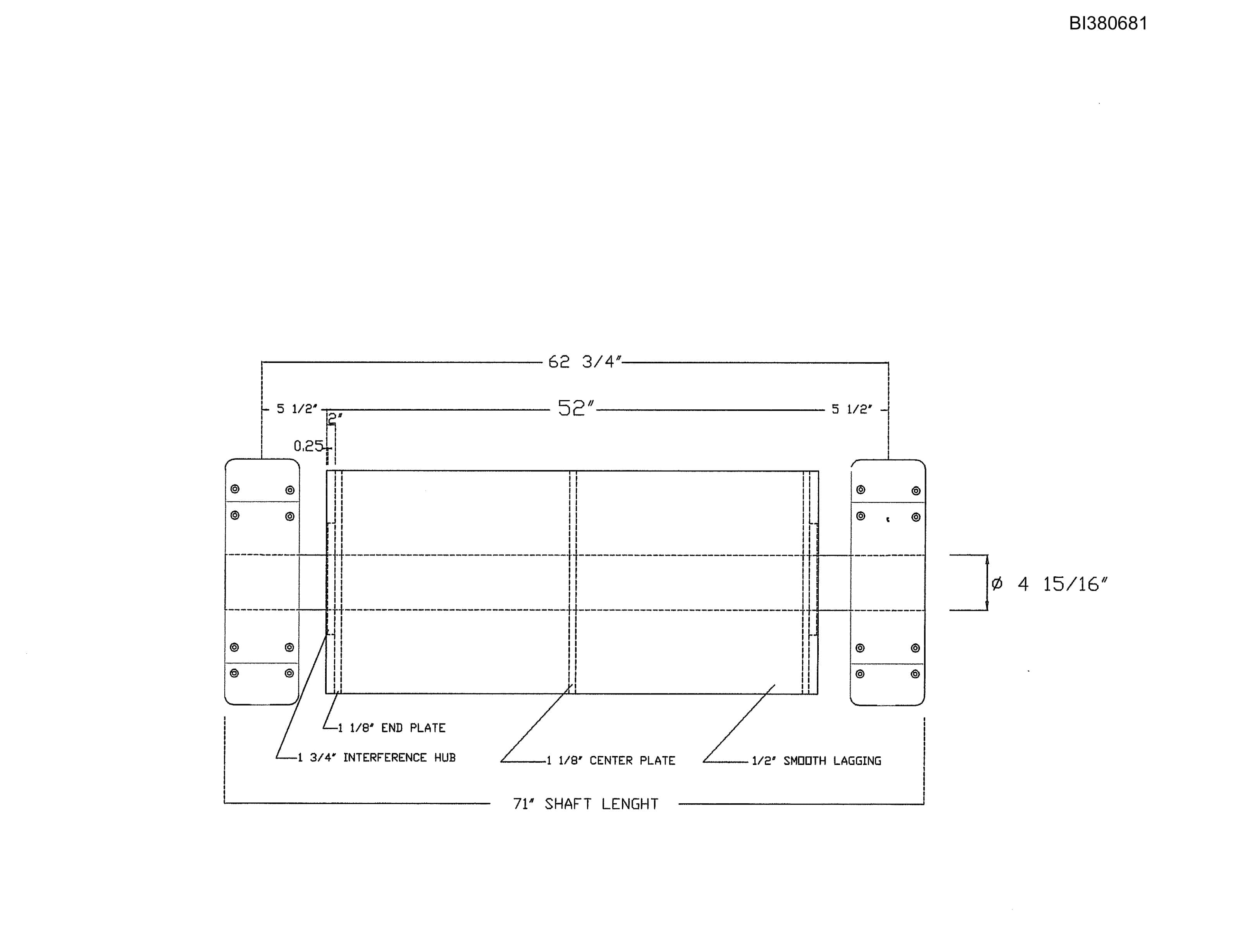 Bucyrus Drive, Take-Up, RTP Parts Catalog BI380681-5