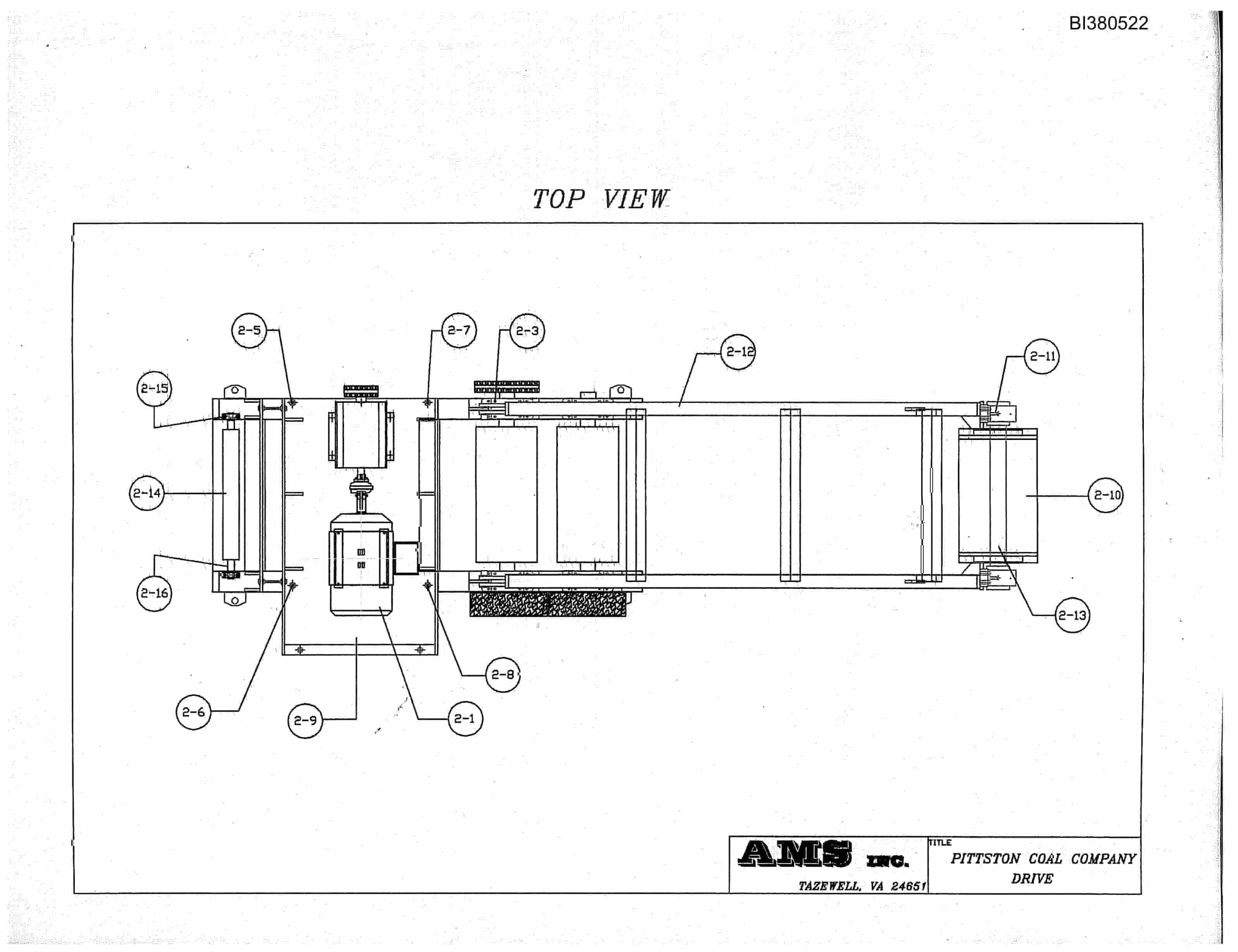 Bucyrus Drive, Take-Up, Tailpiece Parts Catalog BI380522-2