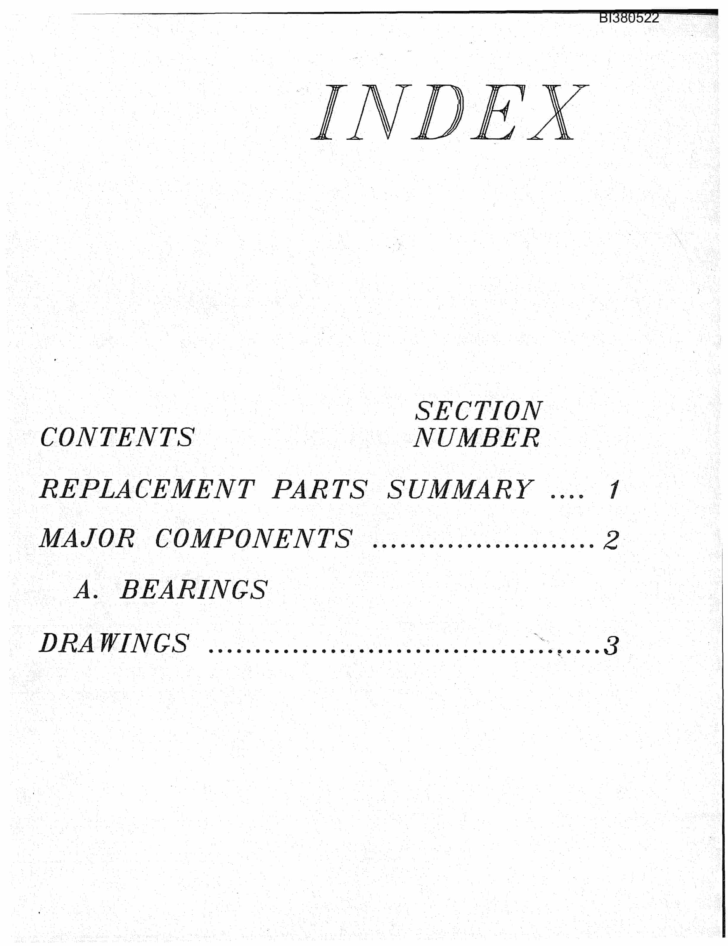 Bucyrus Drive, Take-Up, Tailpiece Parts Catalog BI380522-5