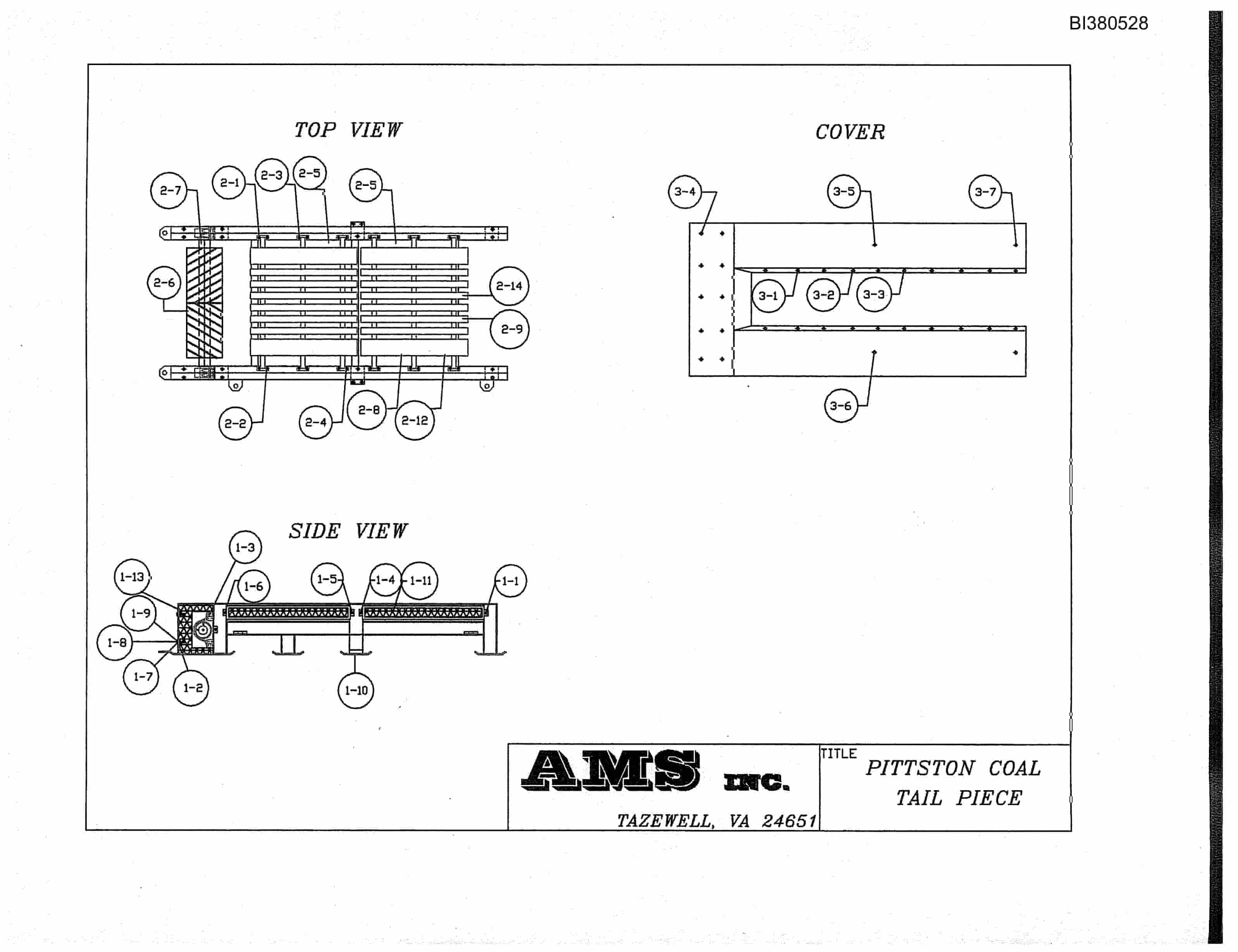 Bucyrus Drive, Take-Up, Tailpiece Parts Catalog BI380528-5
