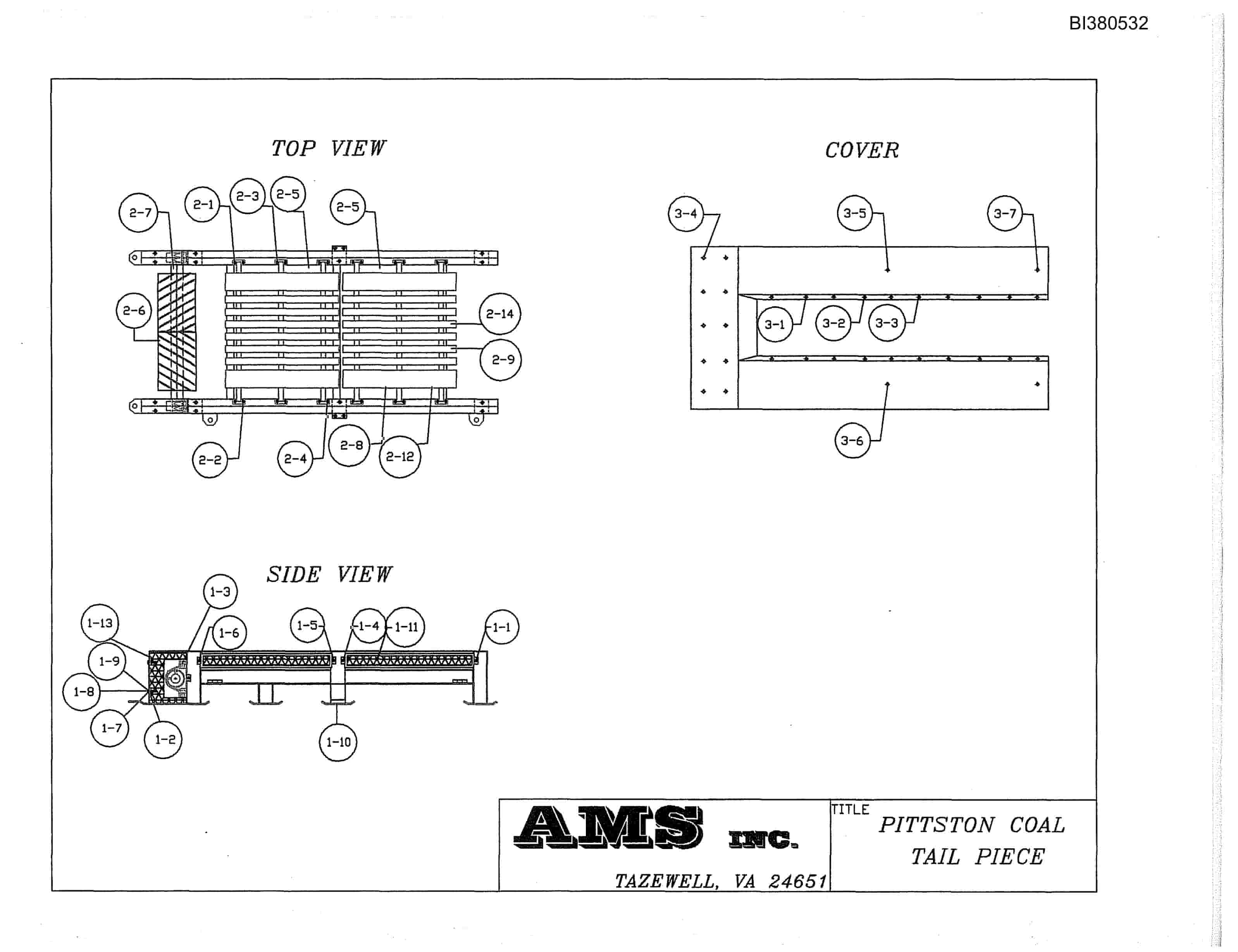 Bucyrus Drive, Take-Up, Tailpiece Parts Catalog BI380532-4