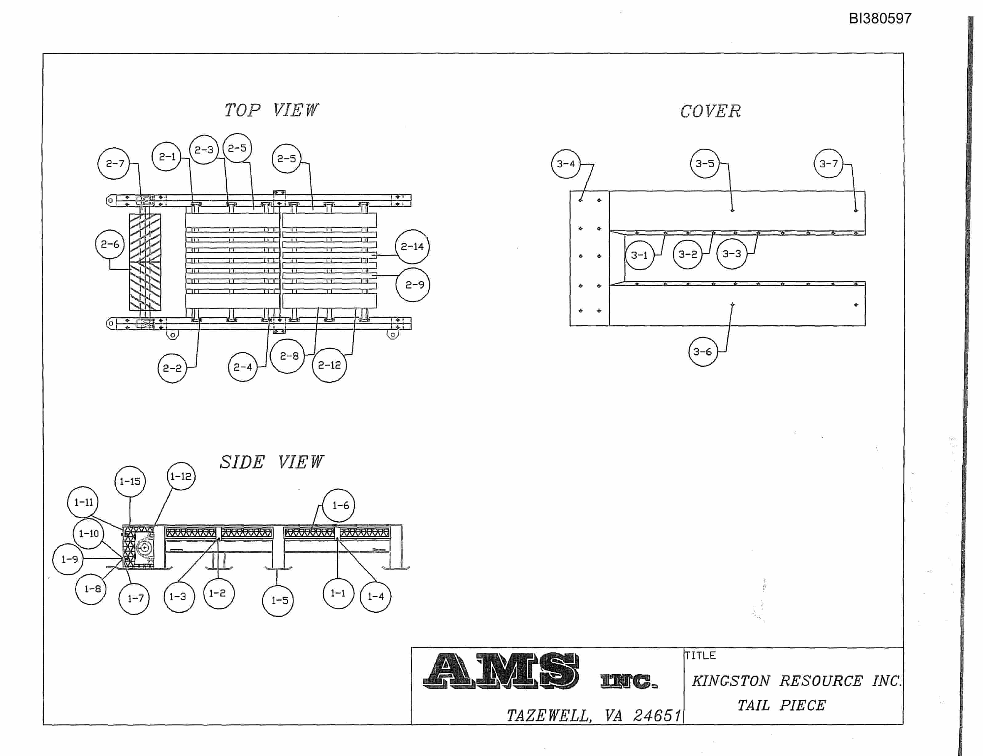 Bucyrus Drive, Take-Up, Tailpiece Parts Catalog BI380597-5