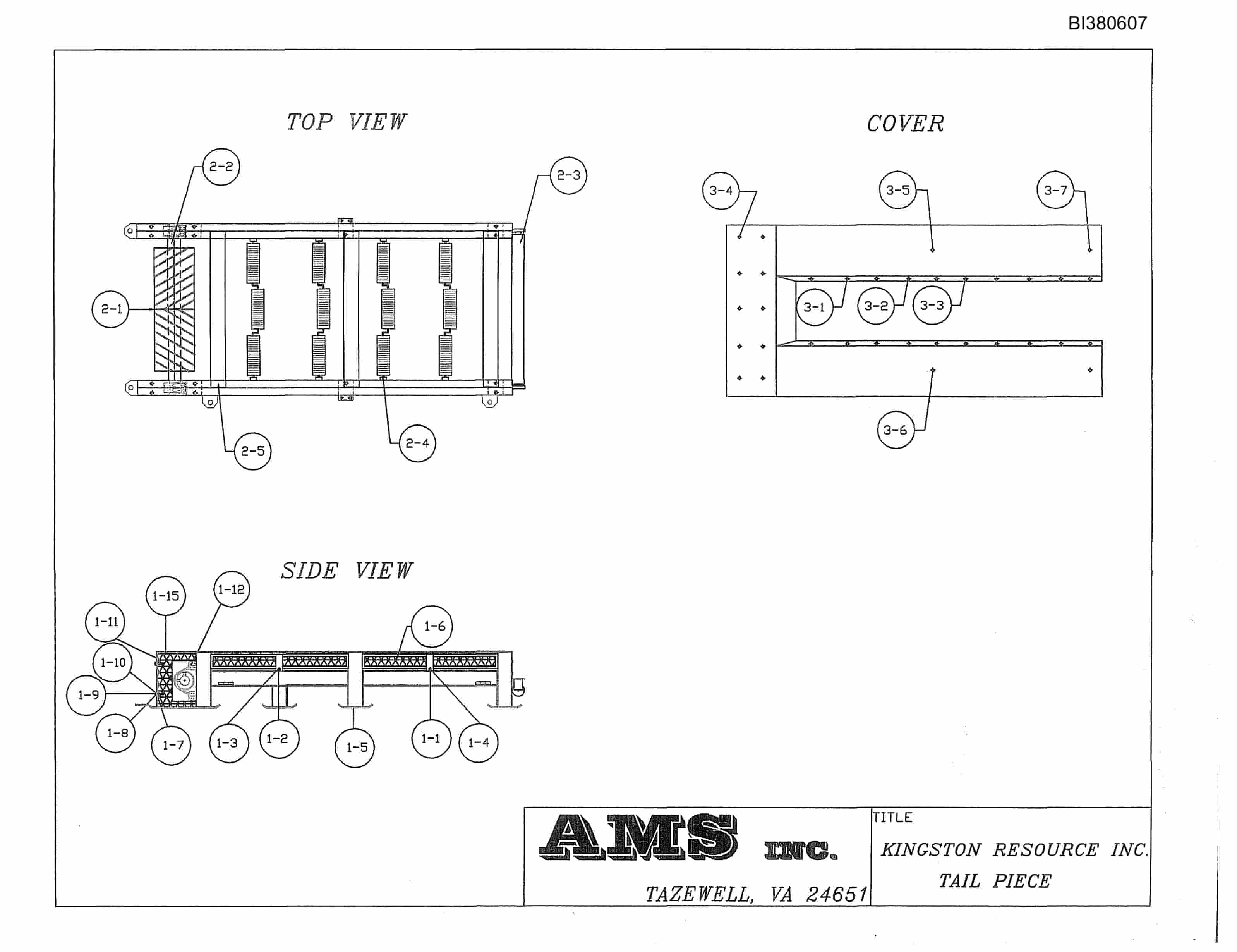 Bucyrus Drive, Take-Up, Tailpiece Parts Catalog BI380607-4