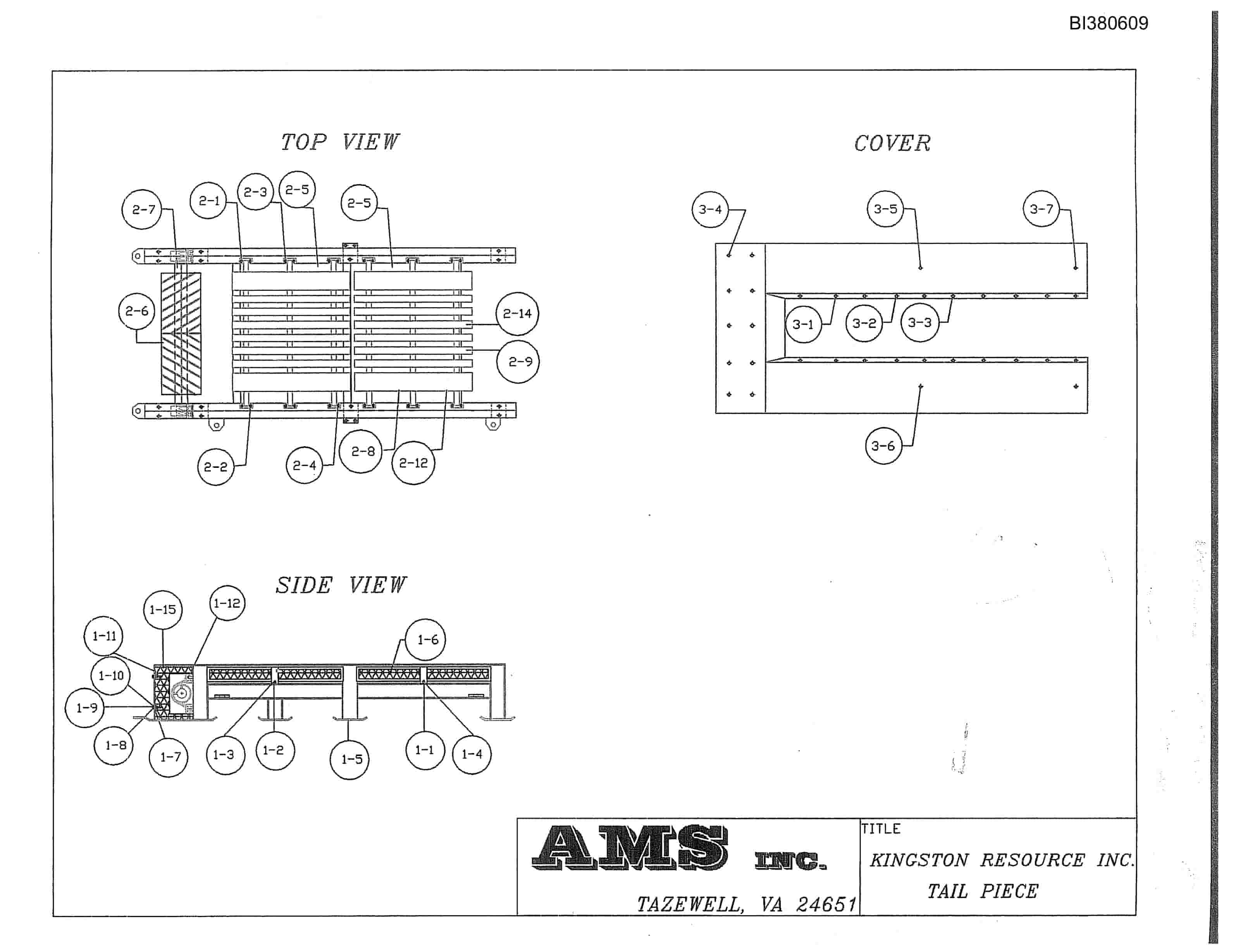 Bucyrus Drive, Take-Up, Tailpiece Parts Catalog BI380609-4