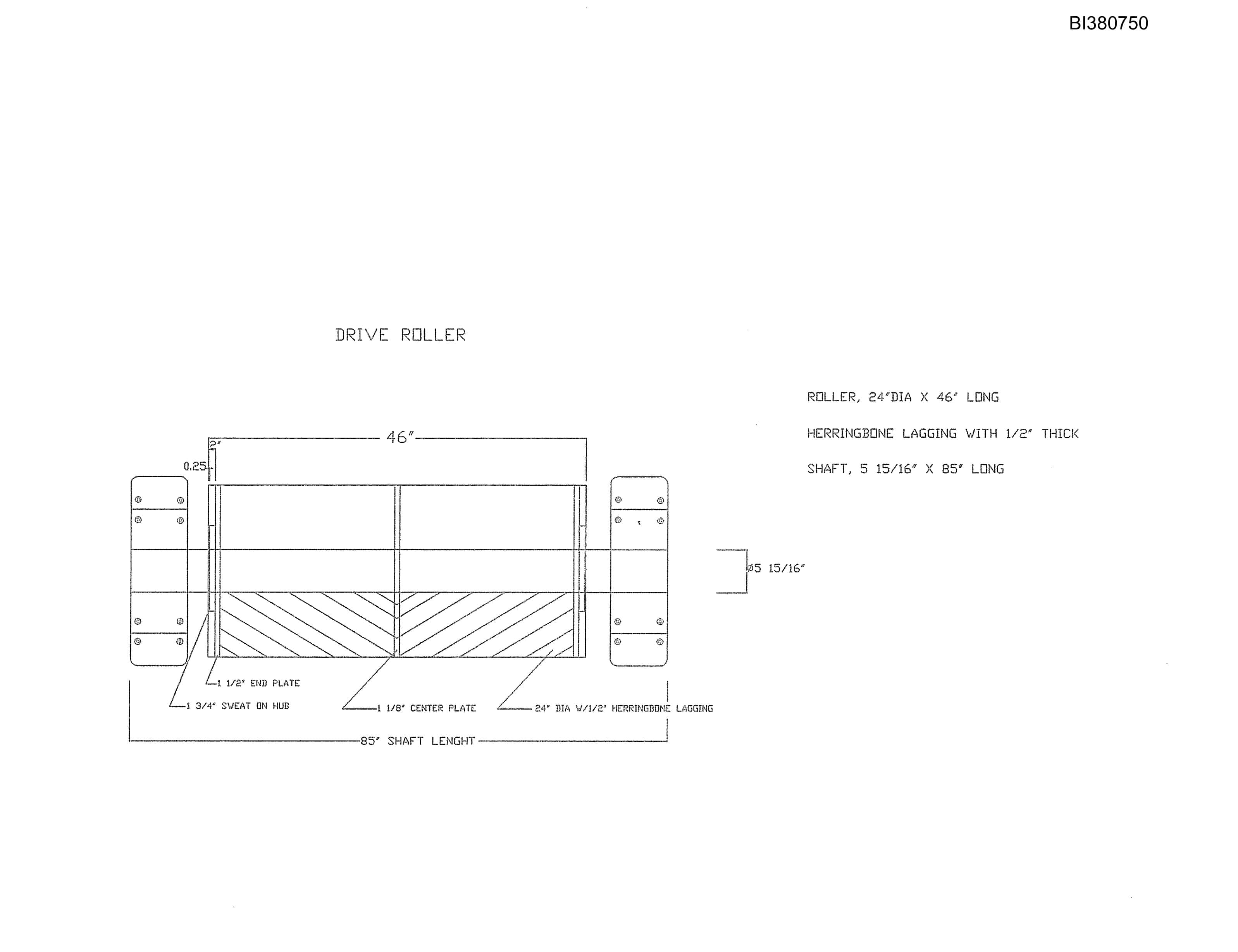Bucyrus Drive, Take-Up, Tailpiece Parts Catalog BI380750-2