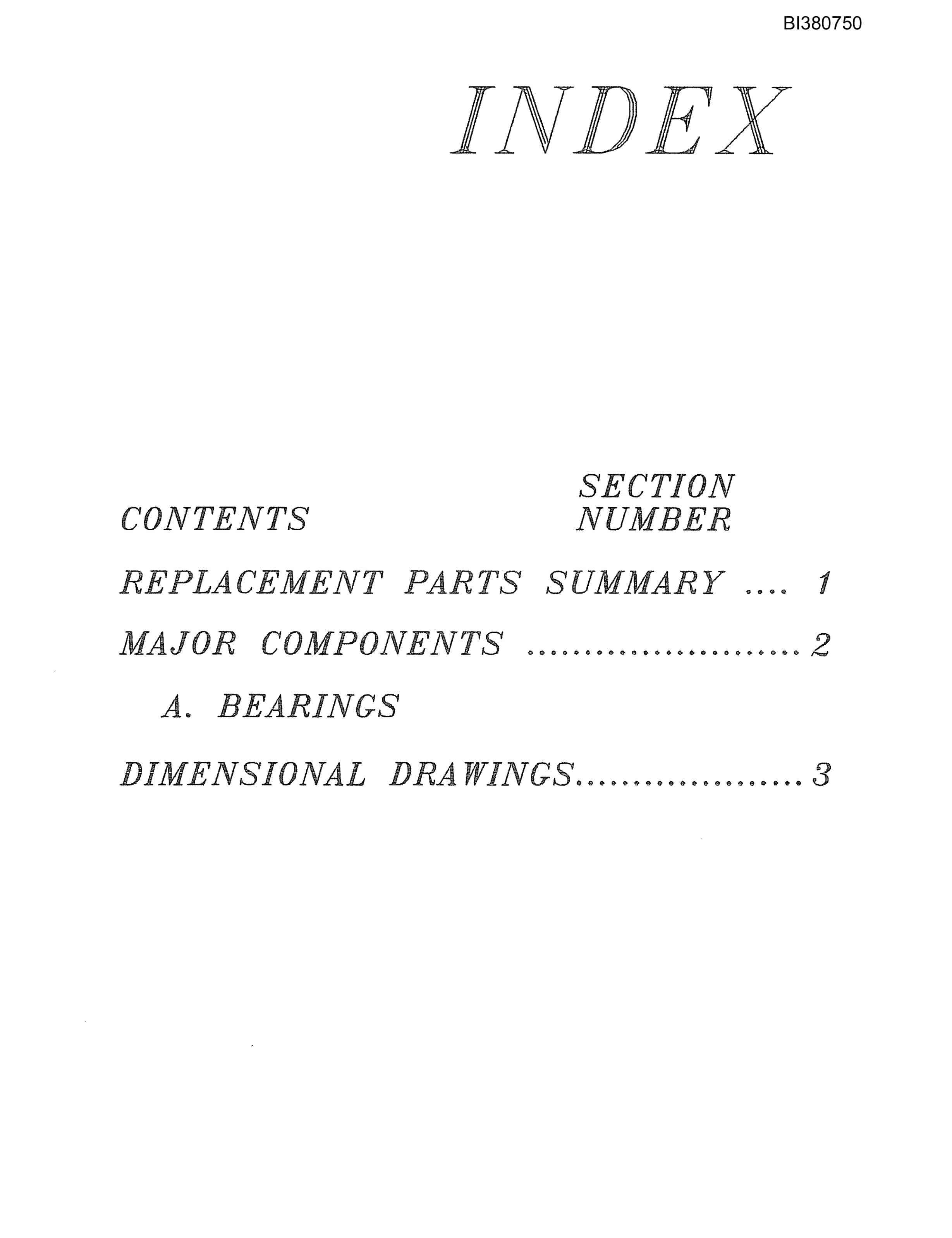 Bucyrus Drive, Take-Up, Tailpiece Parts Catalog BI380750-5