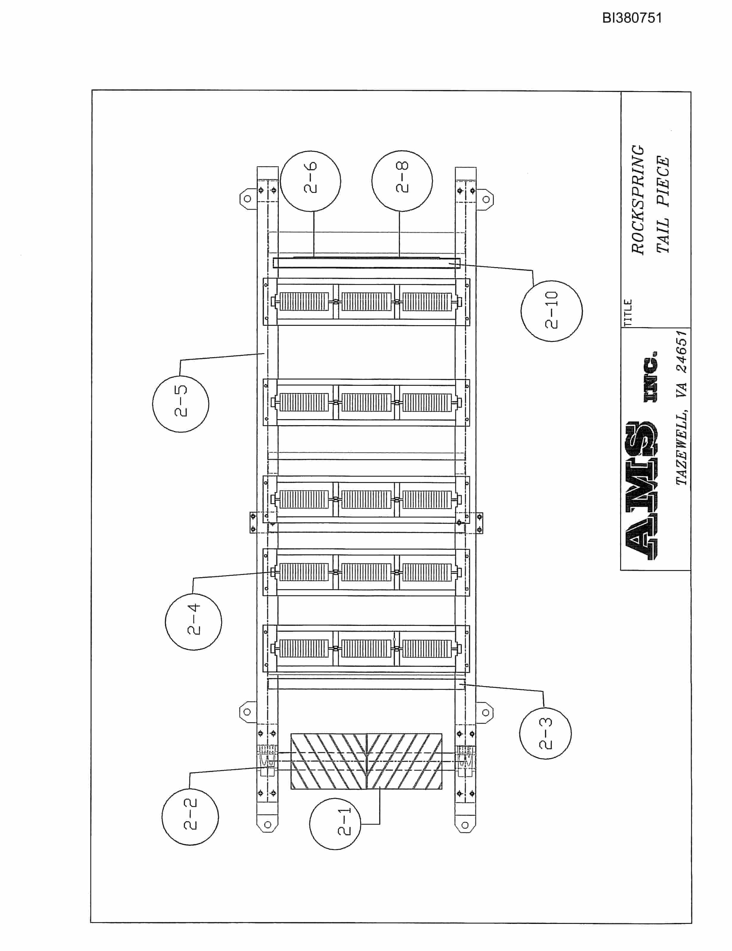 Bucyrus Drive, Take-Up, Tailpiece Parts Catalog BI380751-3