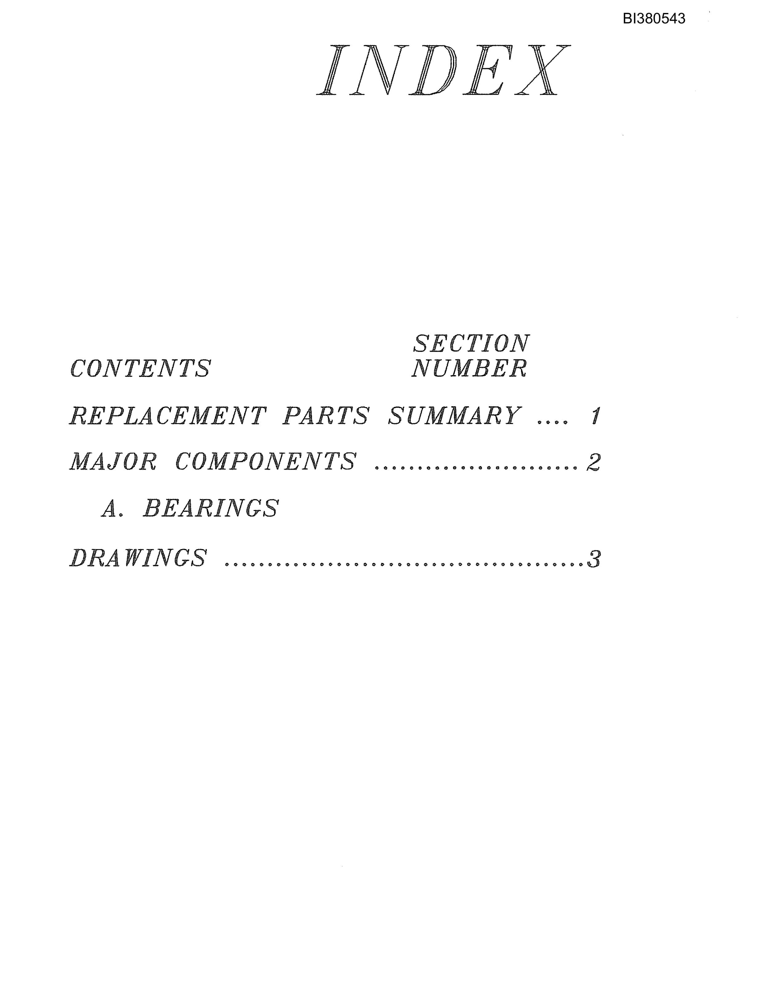 Bucyrus Drive, Take-Up, Tailpiece, Remote Boom Parts Catalog BI380543-3