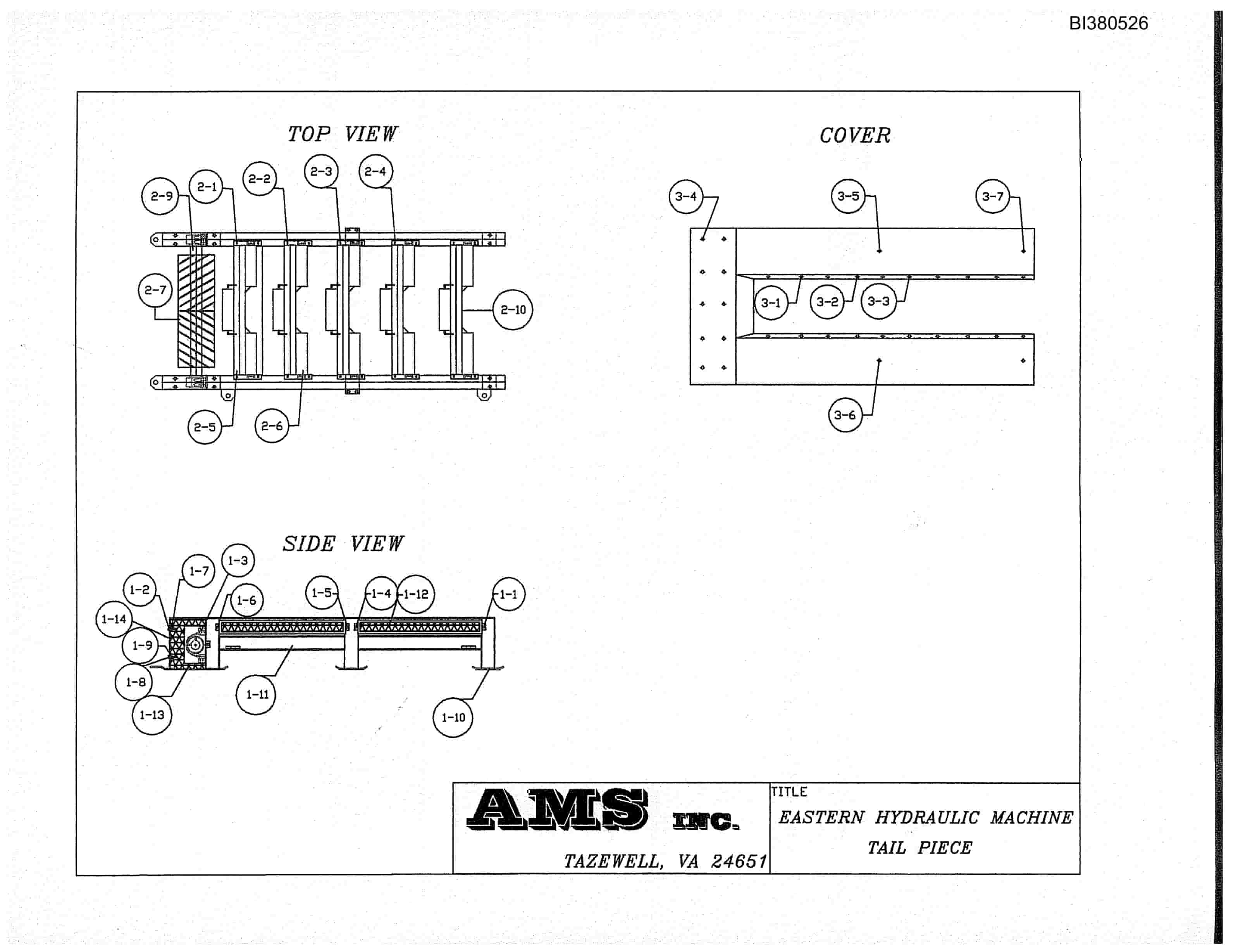 Bucyrus Drive, Take-Up, Tailpiece, Remote Discharge Parts Catalog BI380526-5